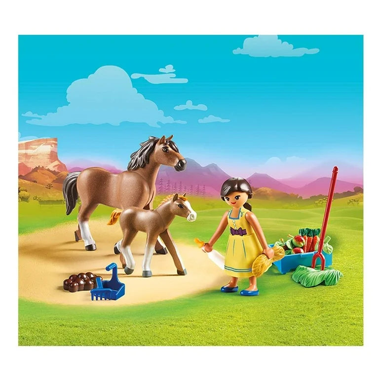 Playmobil Spirit: Pru con caballo y potro 70122