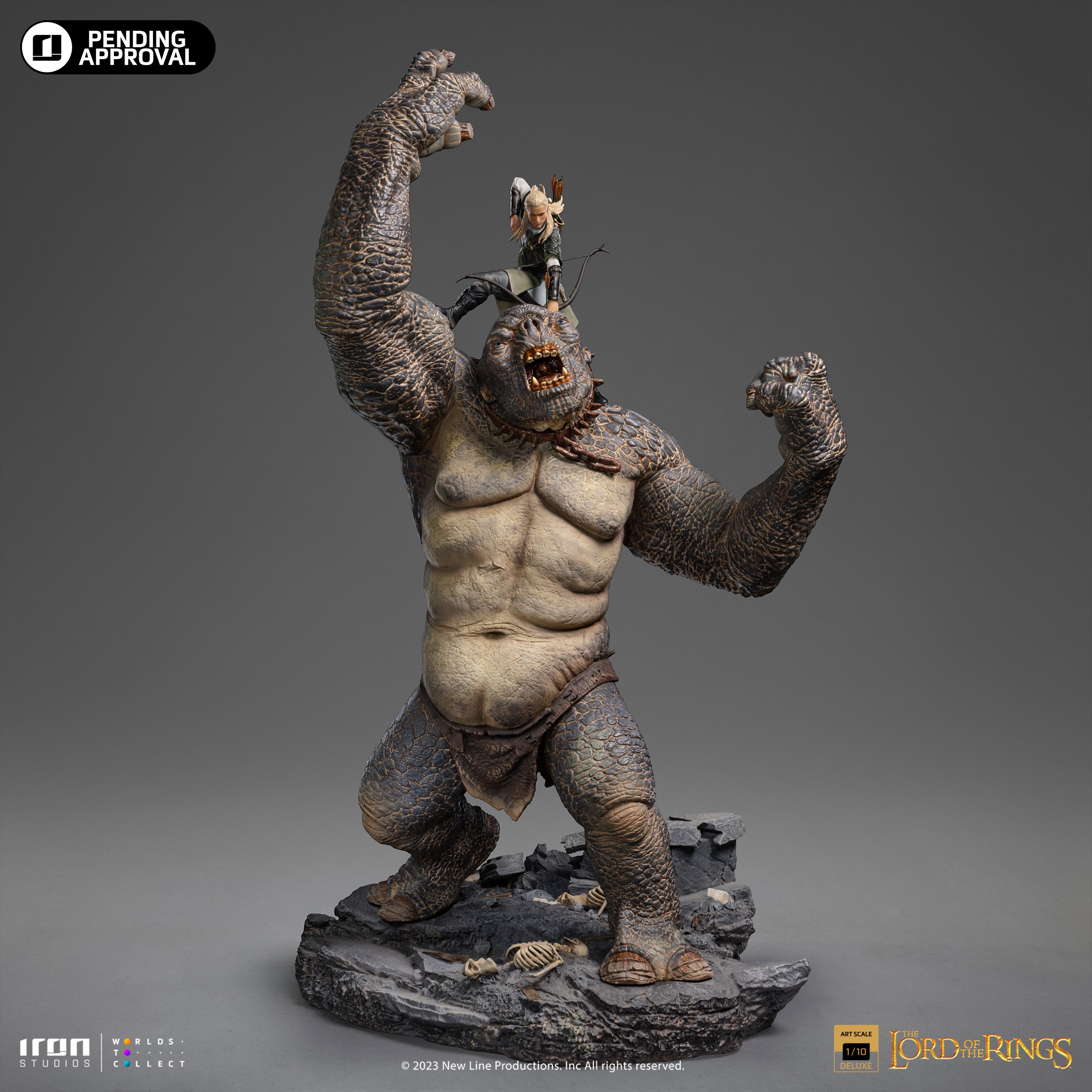 IRON Studios: The Lord Of The Rings - Cave Troll y Legolas Deluxe Escala De Arte 1/10