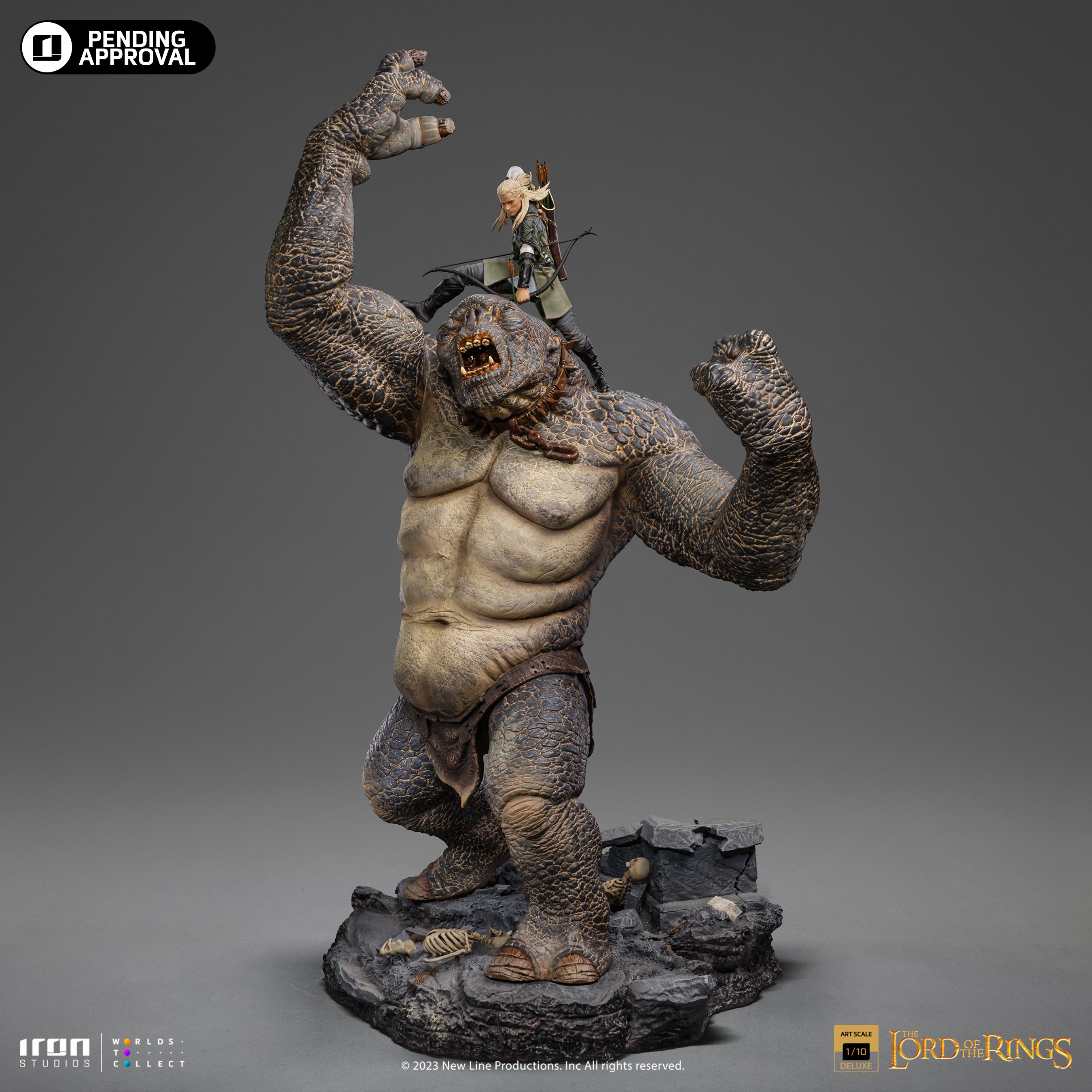 IRON Studios: The Lord Of The Rings - Cave Troll y Legolas Deluxe Escala De Arte 1/10