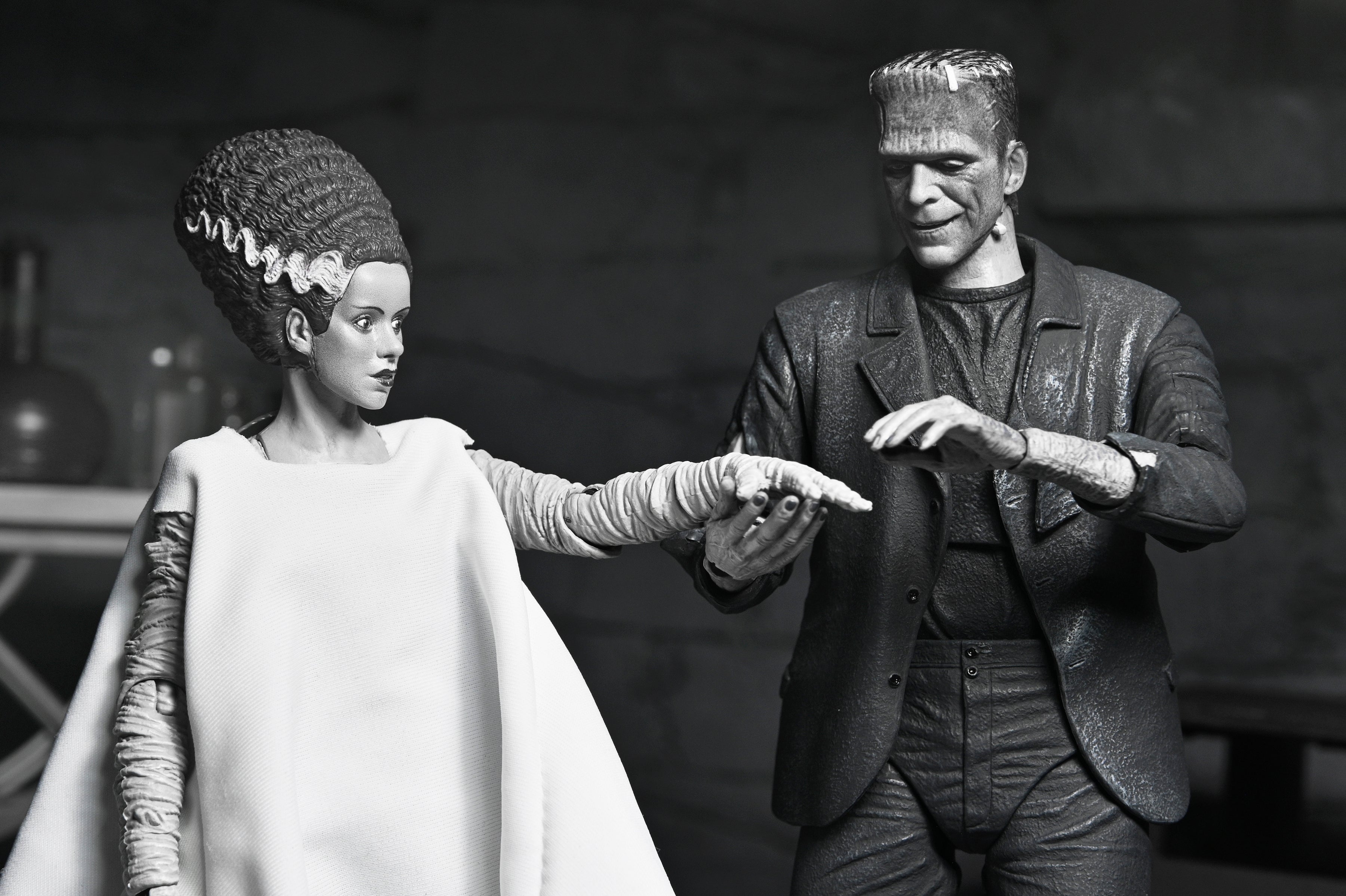 NECA Figura de Accion: Universal Monsters La Novia De Frankenstein -  Frankenstein Blanco y Negro 7 Pulgadas