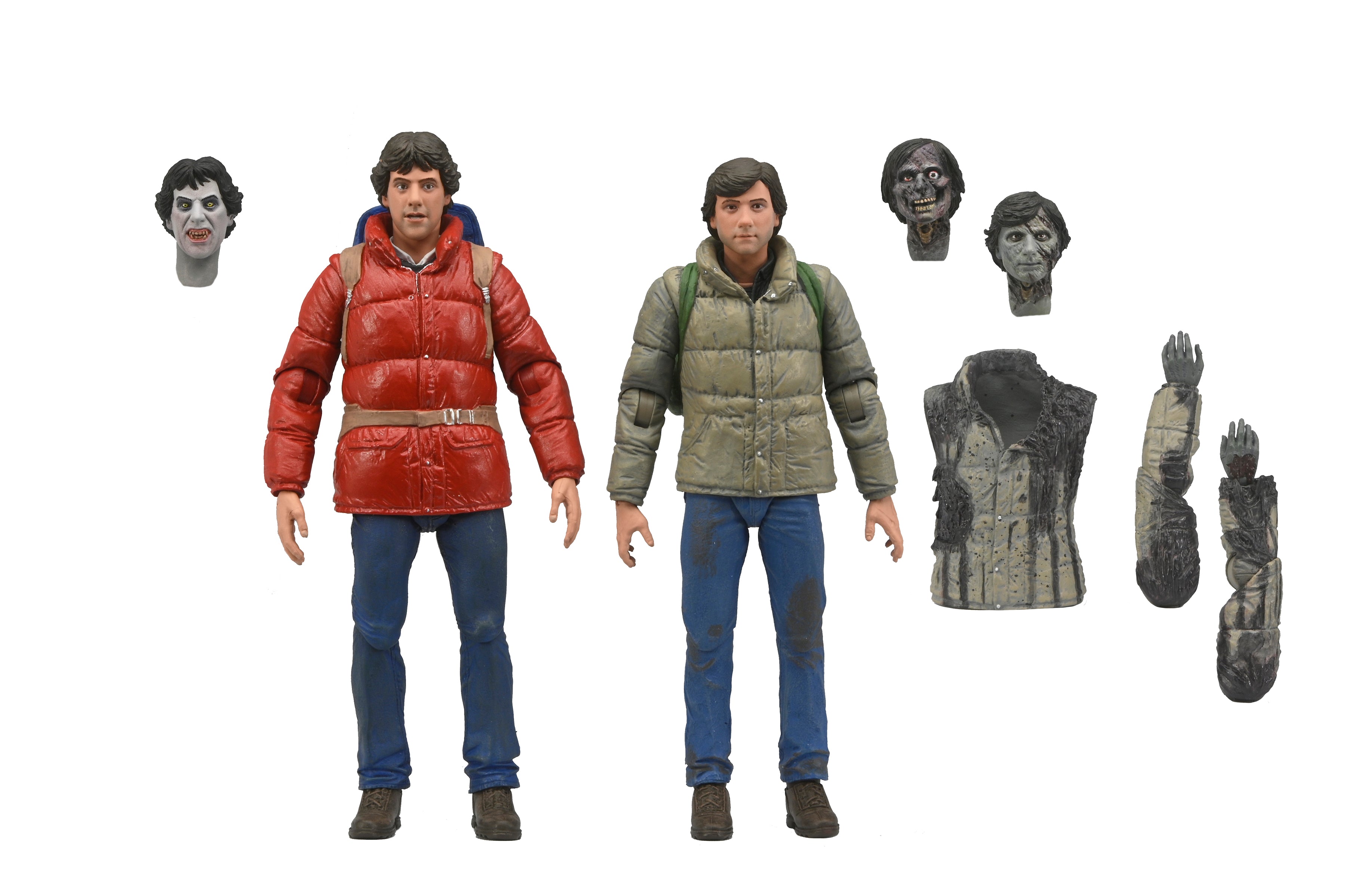 NECA Figura de Accion: Hombre Lobo Americano en Londres - Jack y David 2 Pack 7 Pulgadas