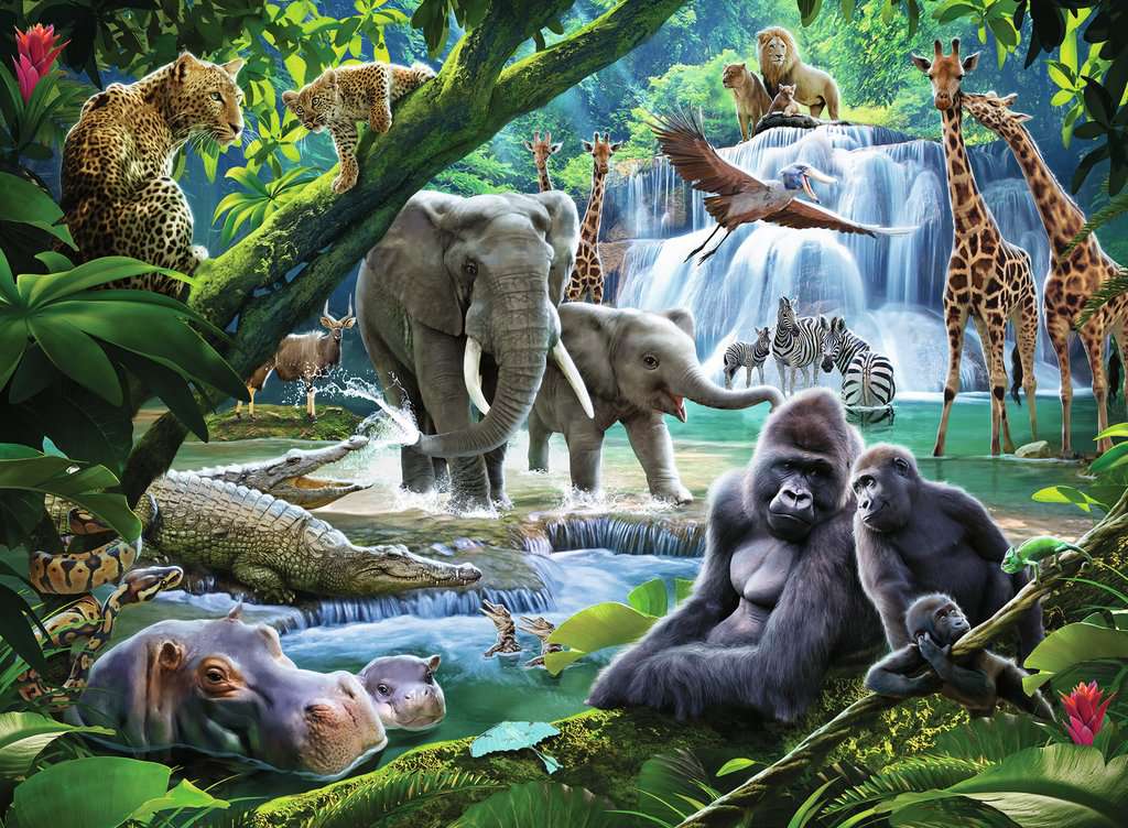 Ravensburger Rompecabezas: Animales Selva Kids XXL 100 piezas