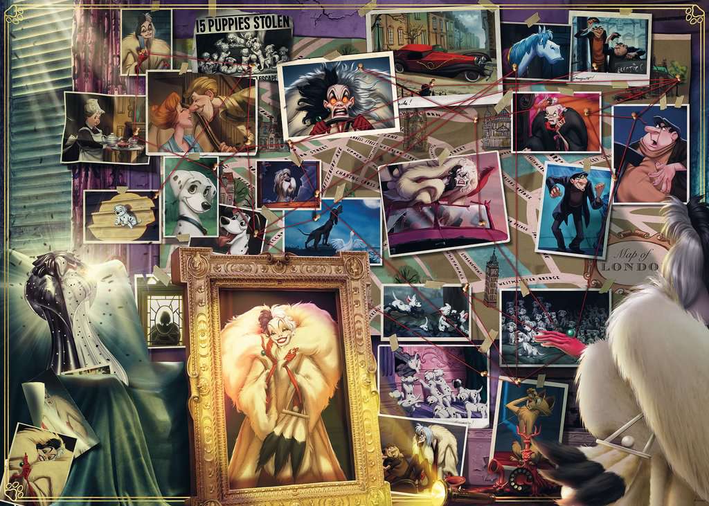 Ravensburger Rompecabezas Adultos: Disney - Villanos Cruella de Vil 1000 piezas