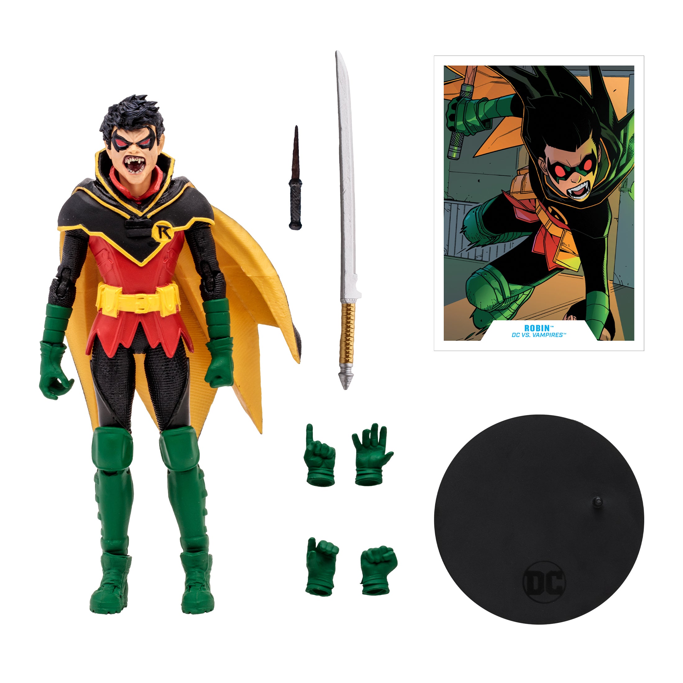 McFarlane Figura de Accion: DC Vs Vampiros - Damian Wayne Robin Gold Label 7 Pulgadas