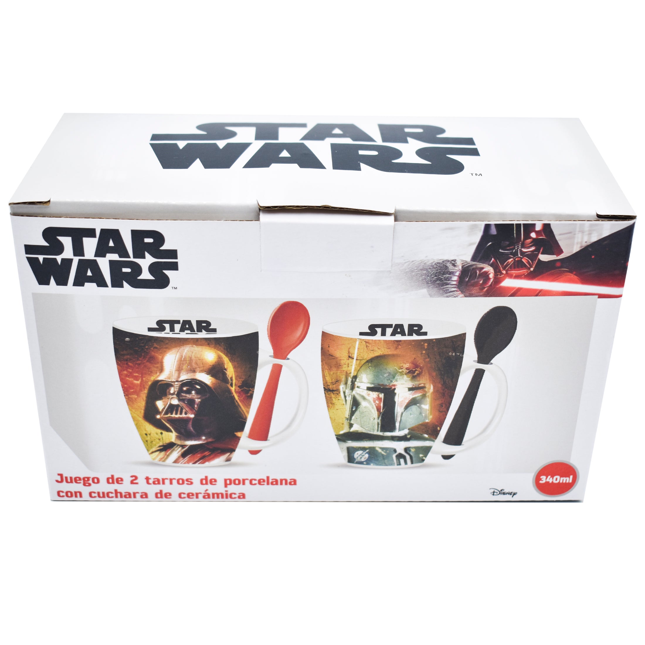 Fun Kids Tarros De Ceramica Con Cuchara: Star Wars - Darth Vader y Boba Fett 310 ml