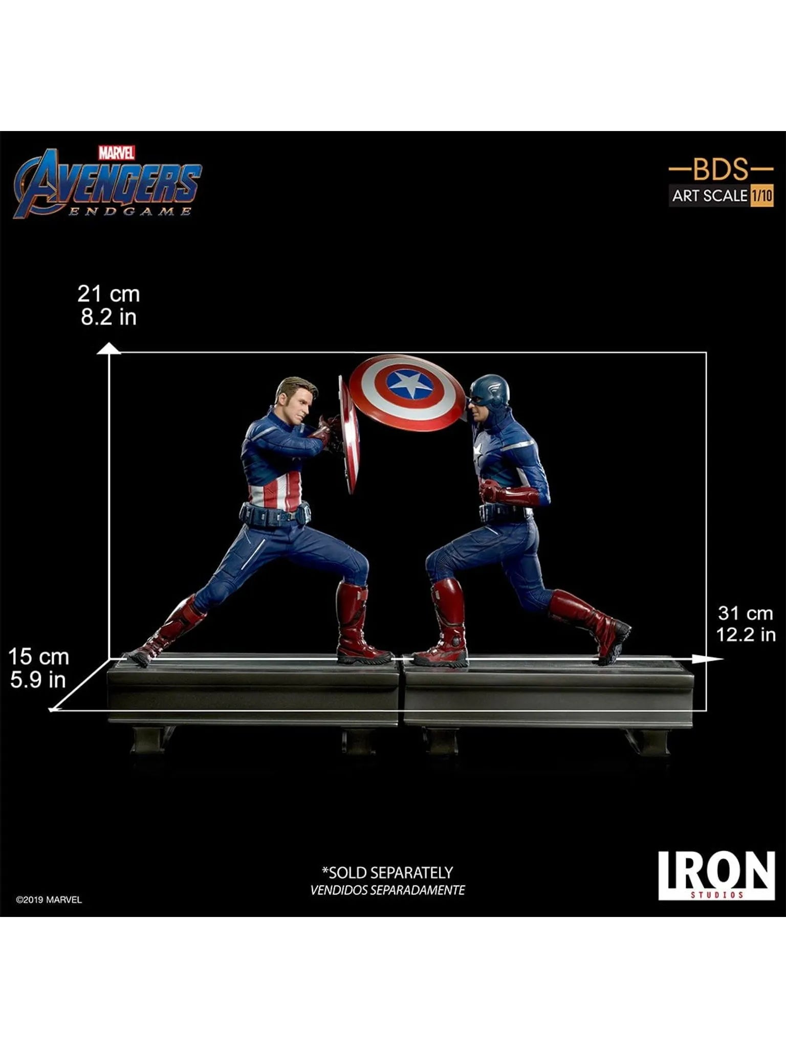 IRON Studios: Marvel Avengers Endgame - Capitan America 2023 BDS Escala de Arte 1/10