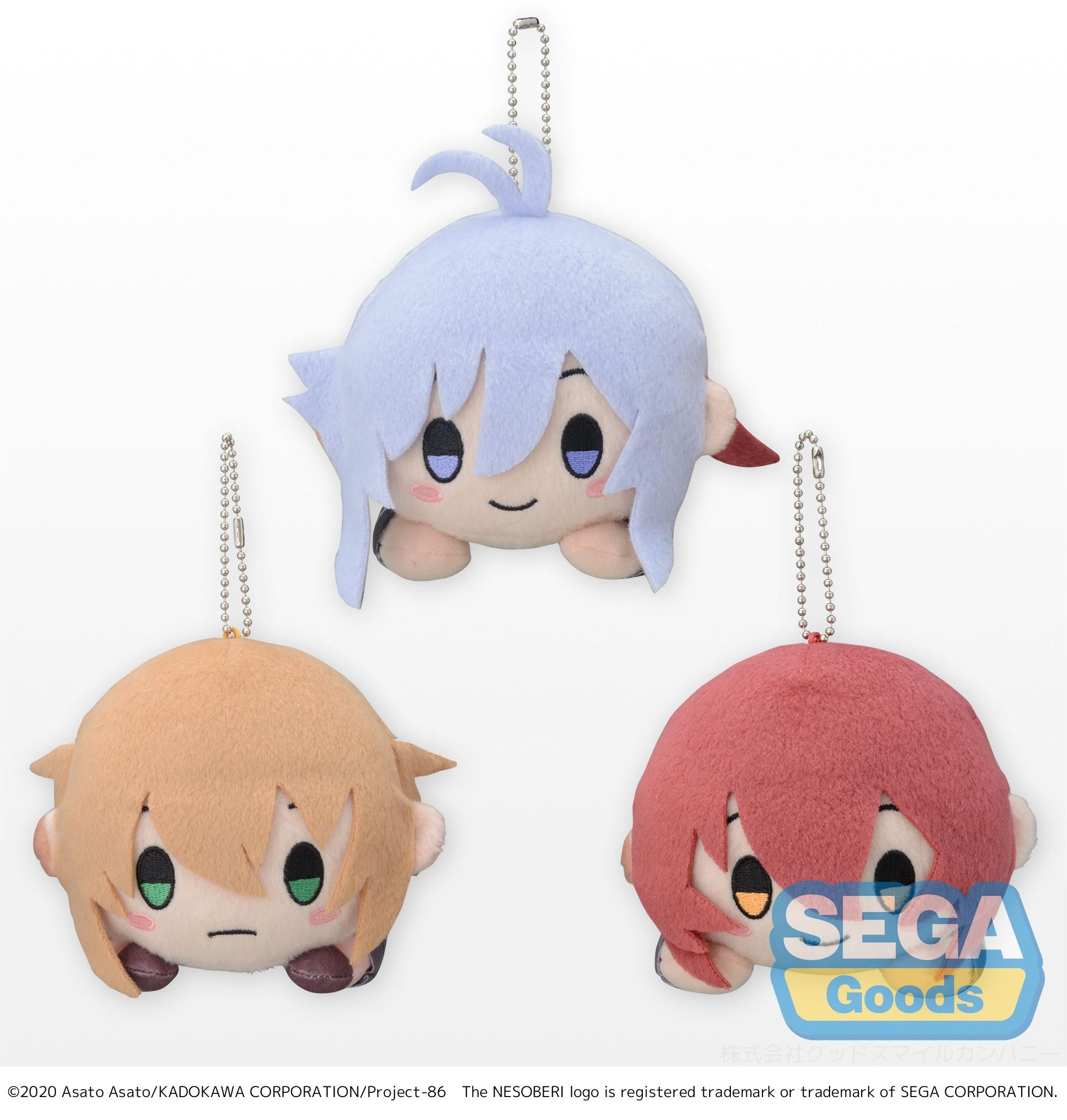 Sega Plushies Nesobery Lay Down: 86 Eighty Six - Lena Y Theo Y  Kurena Mini Peluche Sorpresa