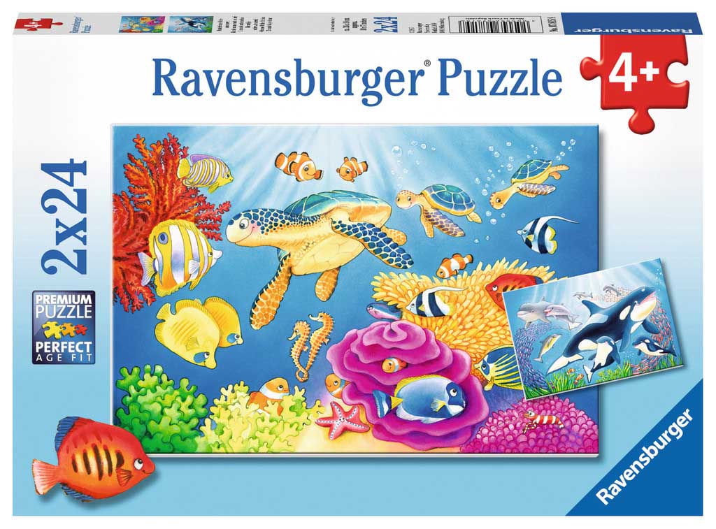 Ravensburger Rompecabezas: El mundo bajo el mar 2 Pack 24 piezas