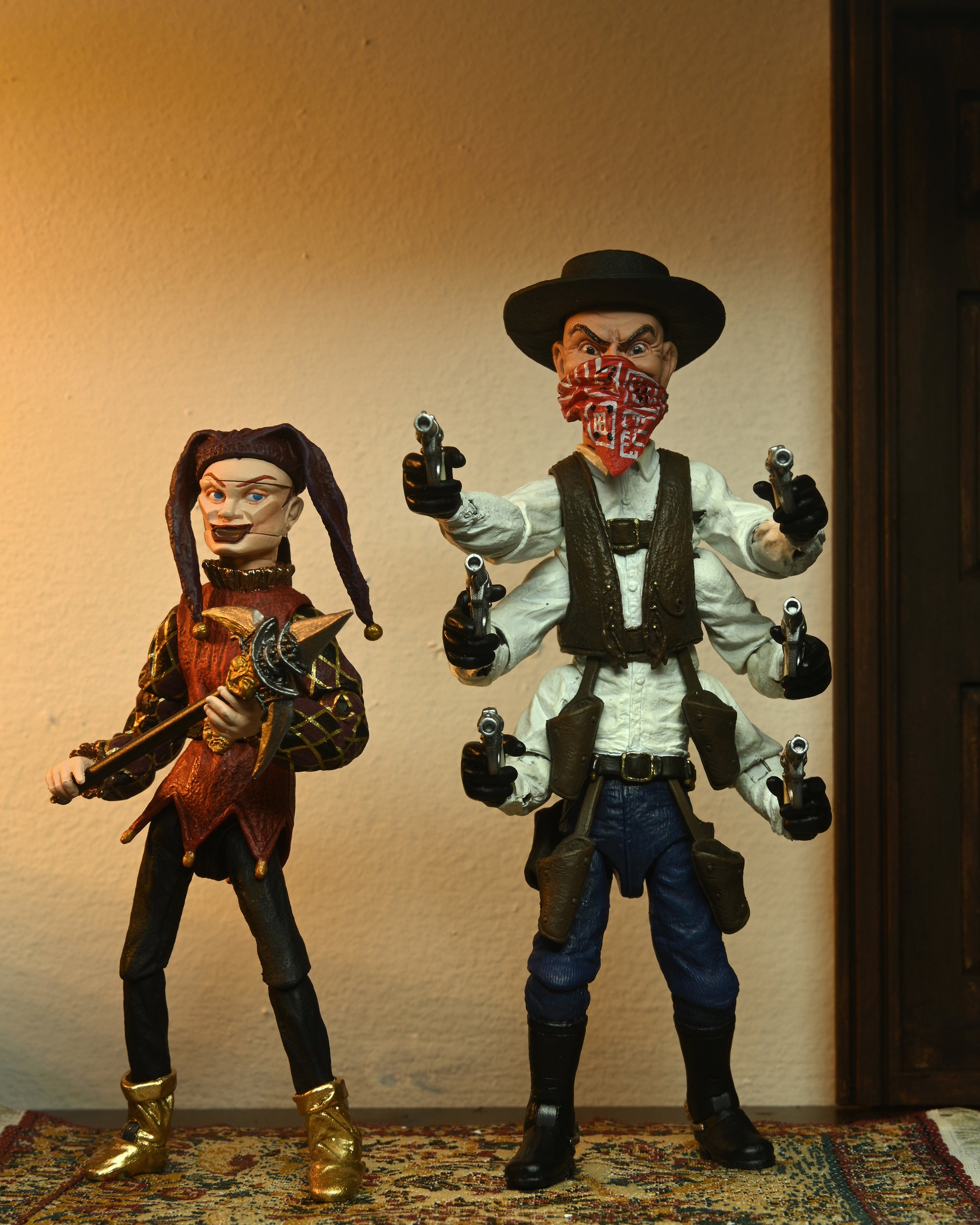 NECA Figura de Accion Ultimate: Puppet Master - Six Shooter y Jester 2 Pack de 7 Pulgadas