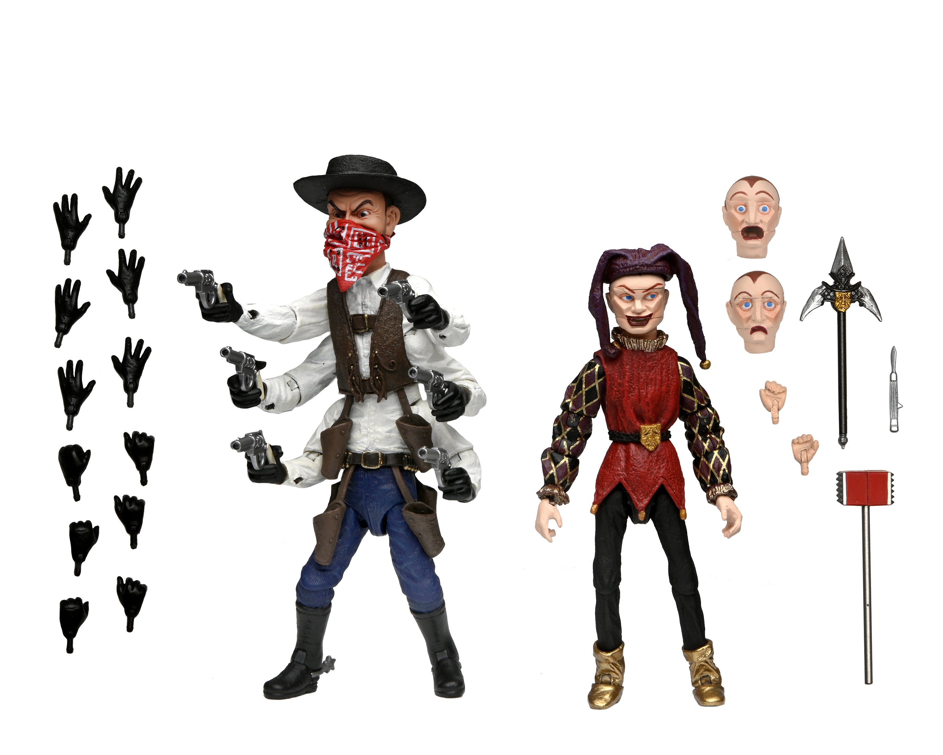 NECA Figura de Accion Ultimate: Puppet Master - Six Shooter y Jester 2 Pack de 7 Pulgadas