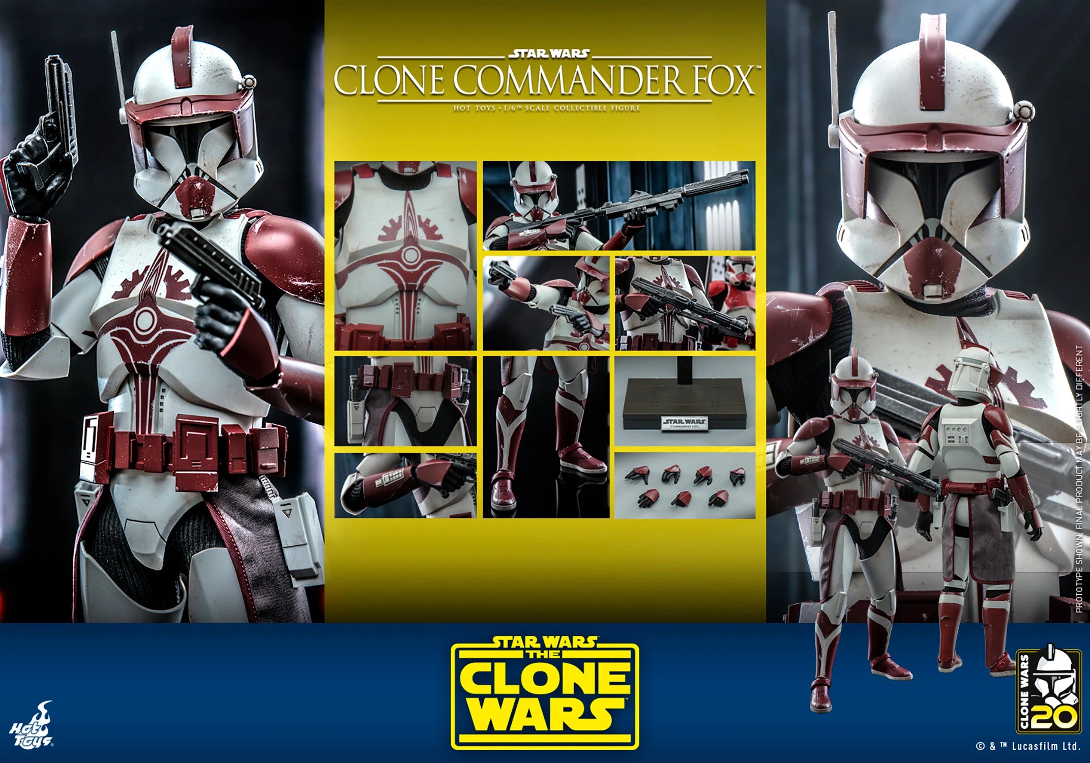 Hot Toys Television Masterpiece Series: Star Wars The Clone Wars 20 Aniversario - Comandante Fox Escala 1/6