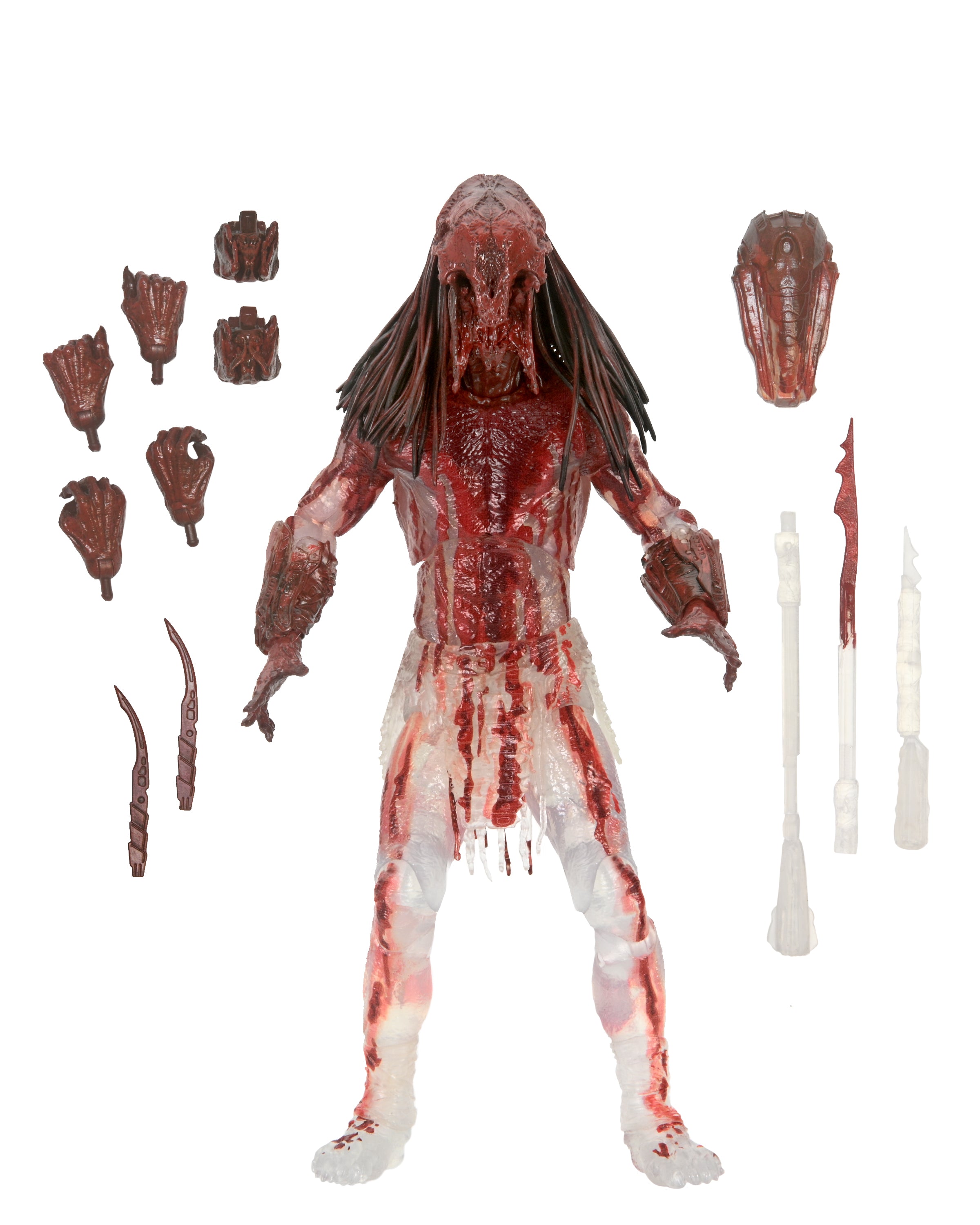 NECA Figura de Accion Ultimate: Depredador La Presa - Depredador Feral Ensangrentado 7 Pulgadas