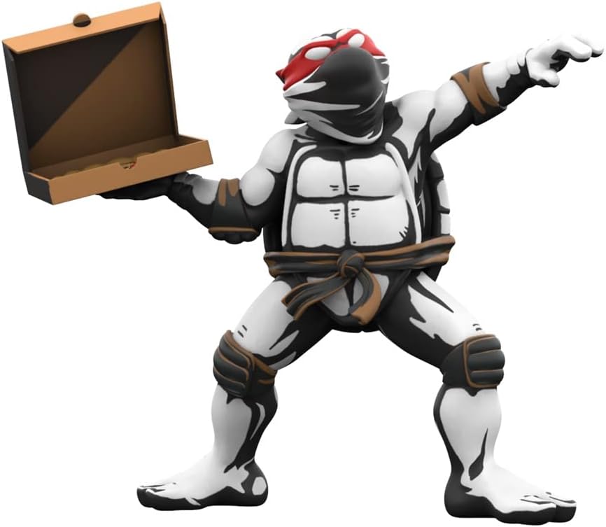 Mighty Jaxx Statue Nidikol: Tmnt Tortugas Ninja - Rafael Pizza Bomber Black & White 8.5 Pulgadas