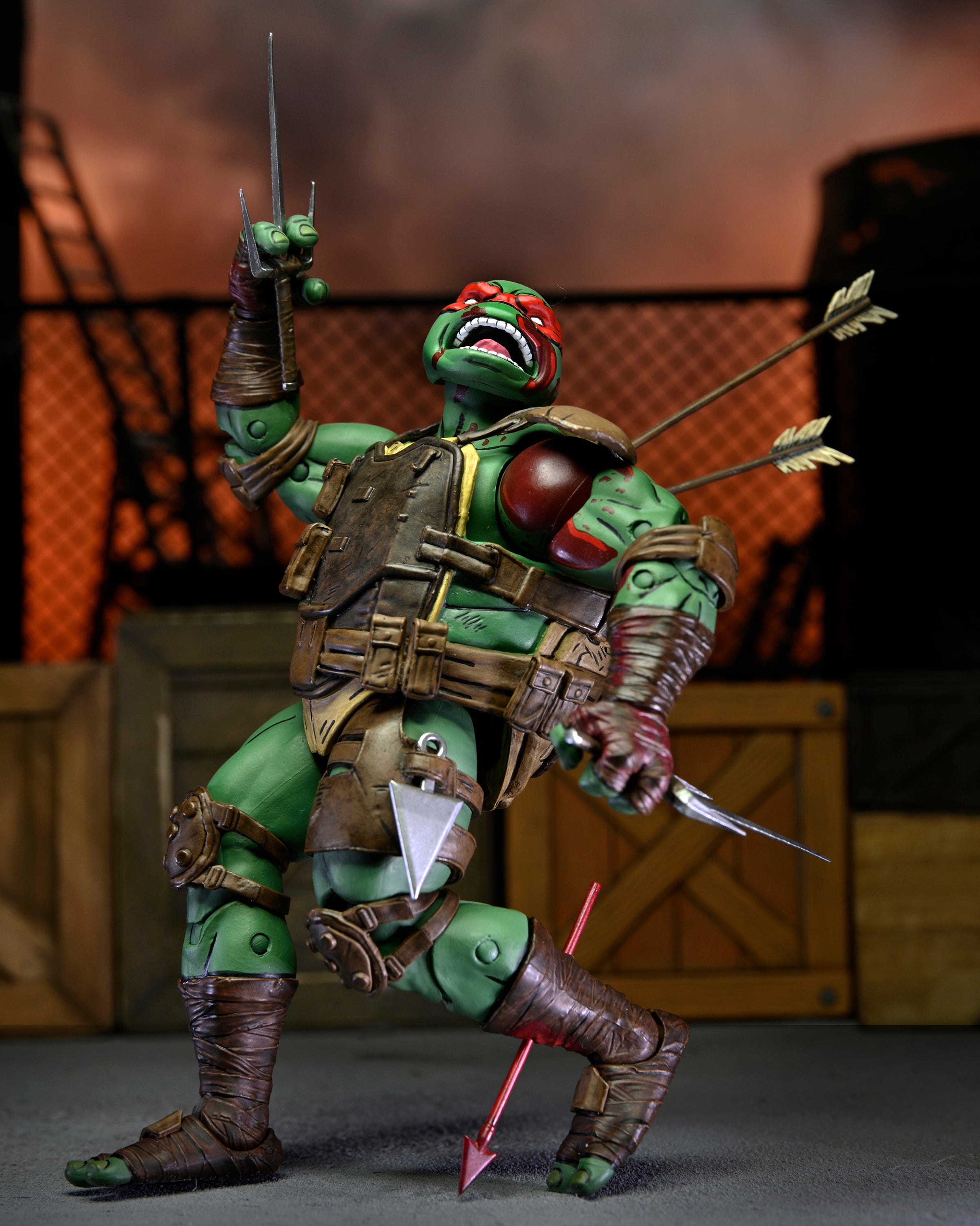 NECA Figura de Accion Ultimate: TMNT Tortugas The Last Ronin - Raphael El Primero En Caer 7 Pulgadas