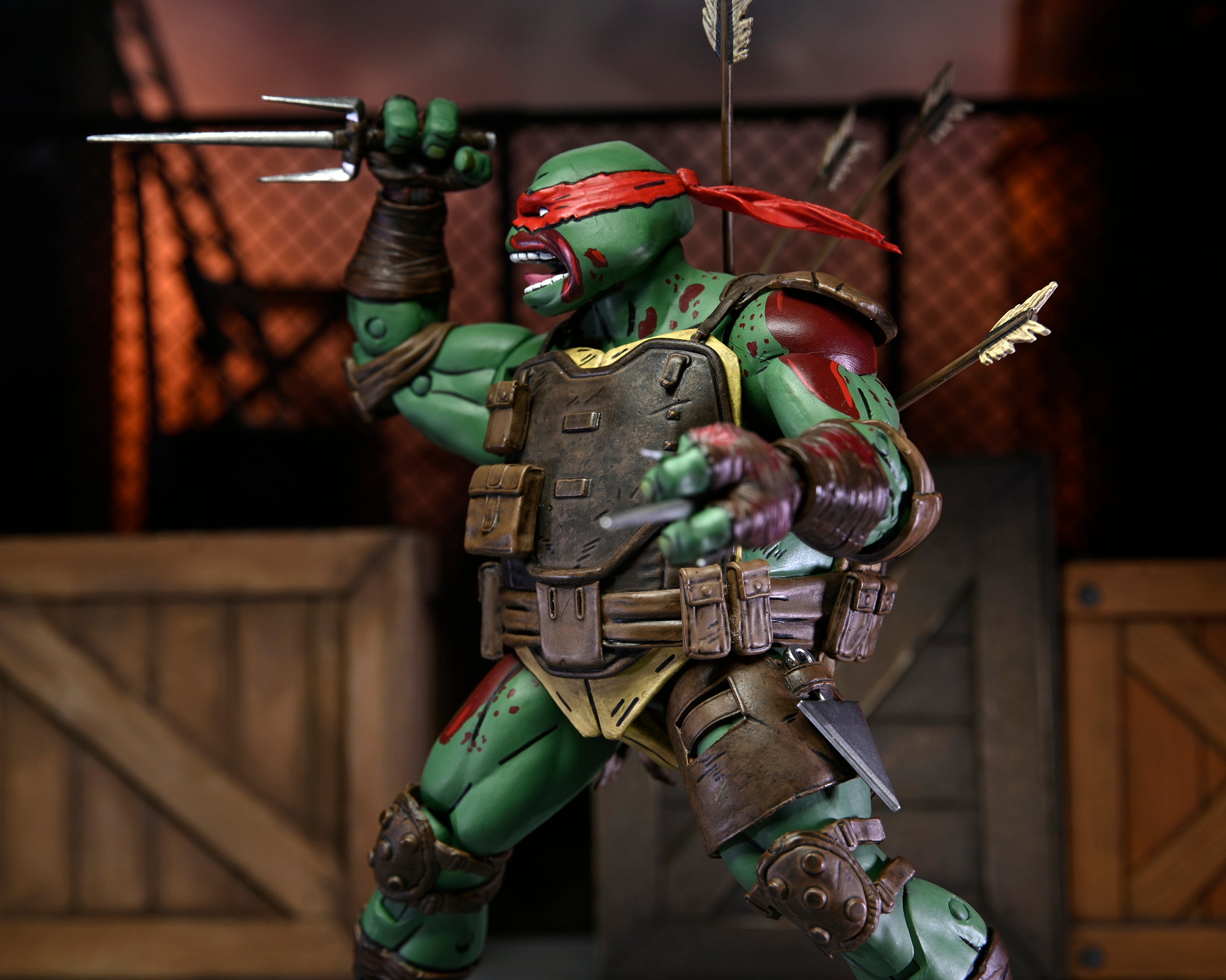 NECA Figura de Accion Ultimate: TMNT Tortugas The Last Ronin - Raphael El Primero En Caer 7 Pulgadas