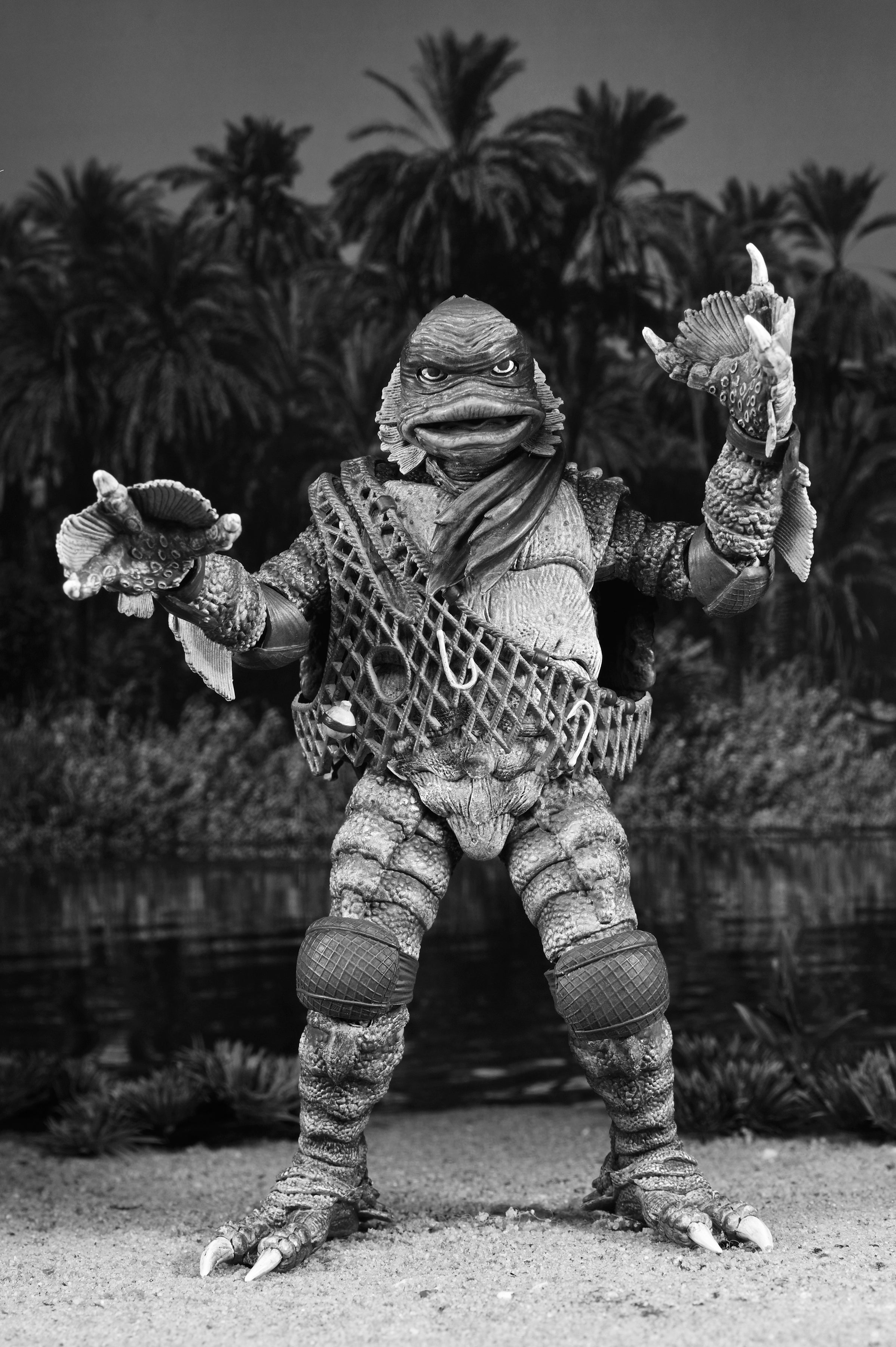 NECA Figura de Accion: Universal Monsters x TMNT - Tortugas En Blanco Y Negro 4 Pack 7 Pulgadas