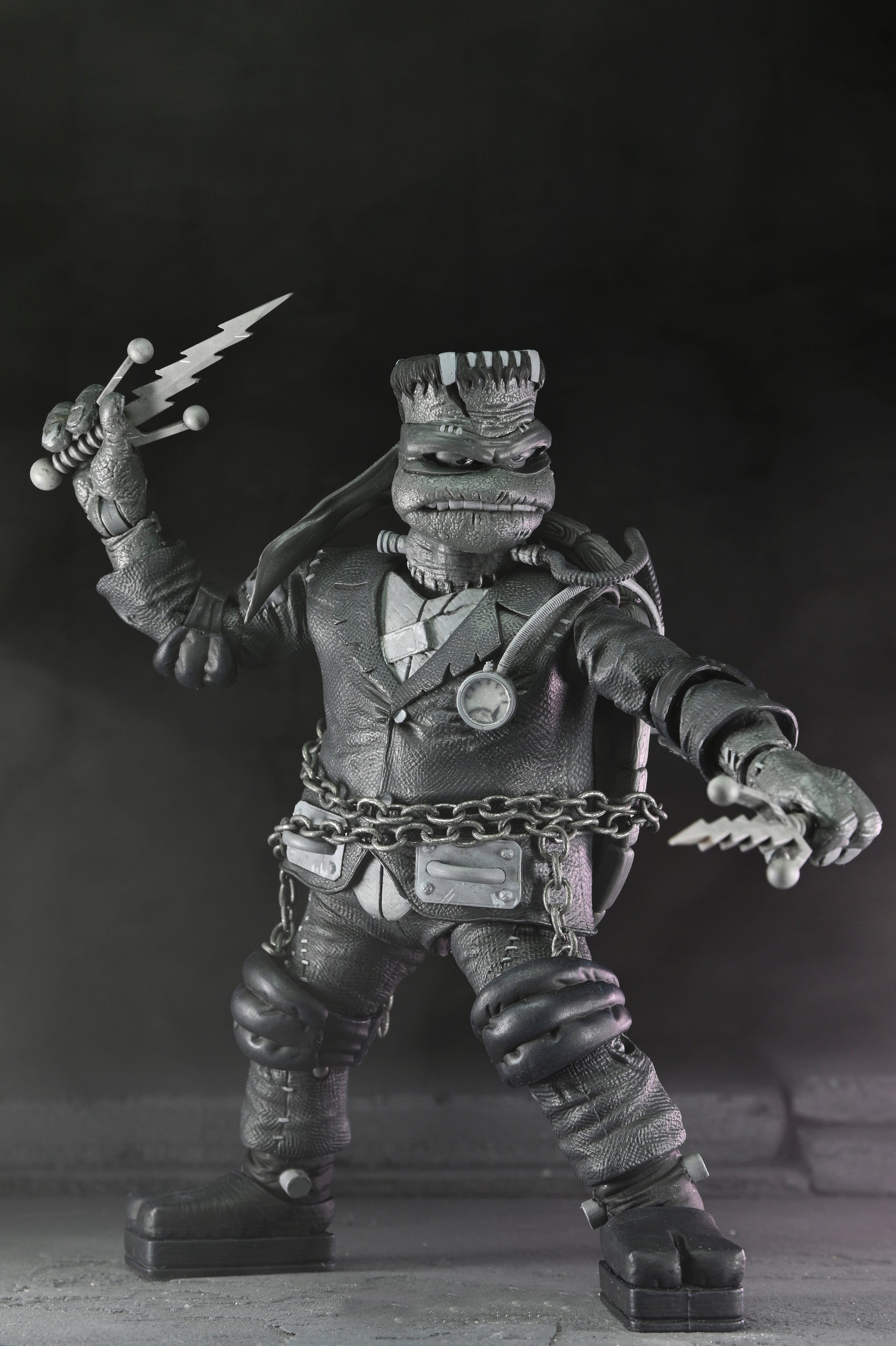 NECA Figura de Accion: Universal Monsters x TMNT - Tortugas En Blanco Y Negro 4 Pack 7 Pulgadas