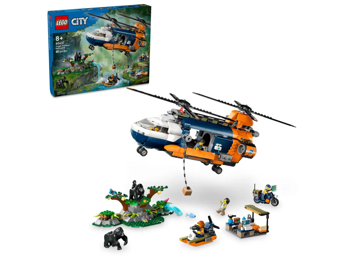 LEGO City Exploradores de la Jungla: Helicoptero en Campamento Base 60437