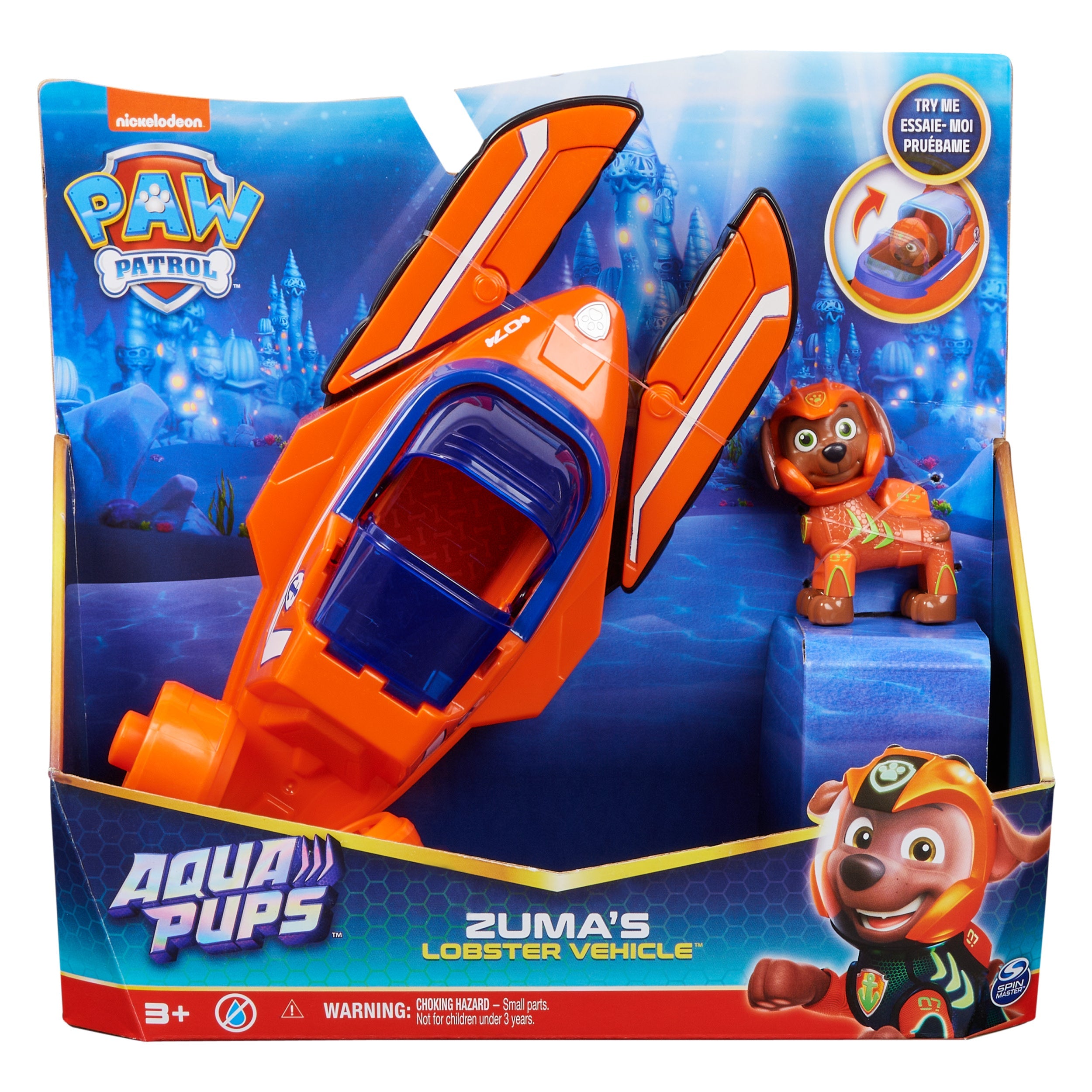 Paw Patrol: Aqua Pups - Zuma Con Vehiculo Acuatido Langosta