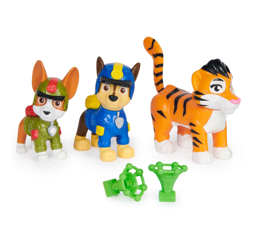 Paw Patrol: Hero Pups Jungle - Set De Figuras De Cachorros Chase, Tracker y Tigre