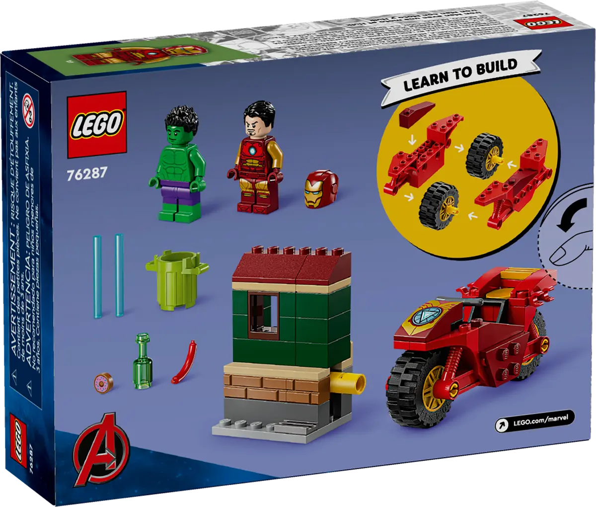 LEGO Super Heroes Marvel Iron Man con Moto y Hulk 76287