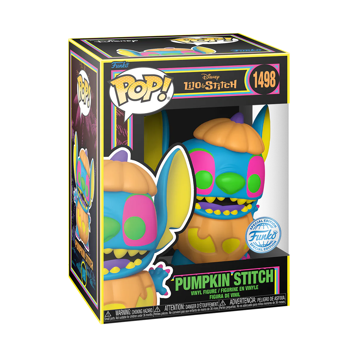 Funko Pop Disney: Lilo y Stitch - Stitch Calabaza Blacklight Exclusivo