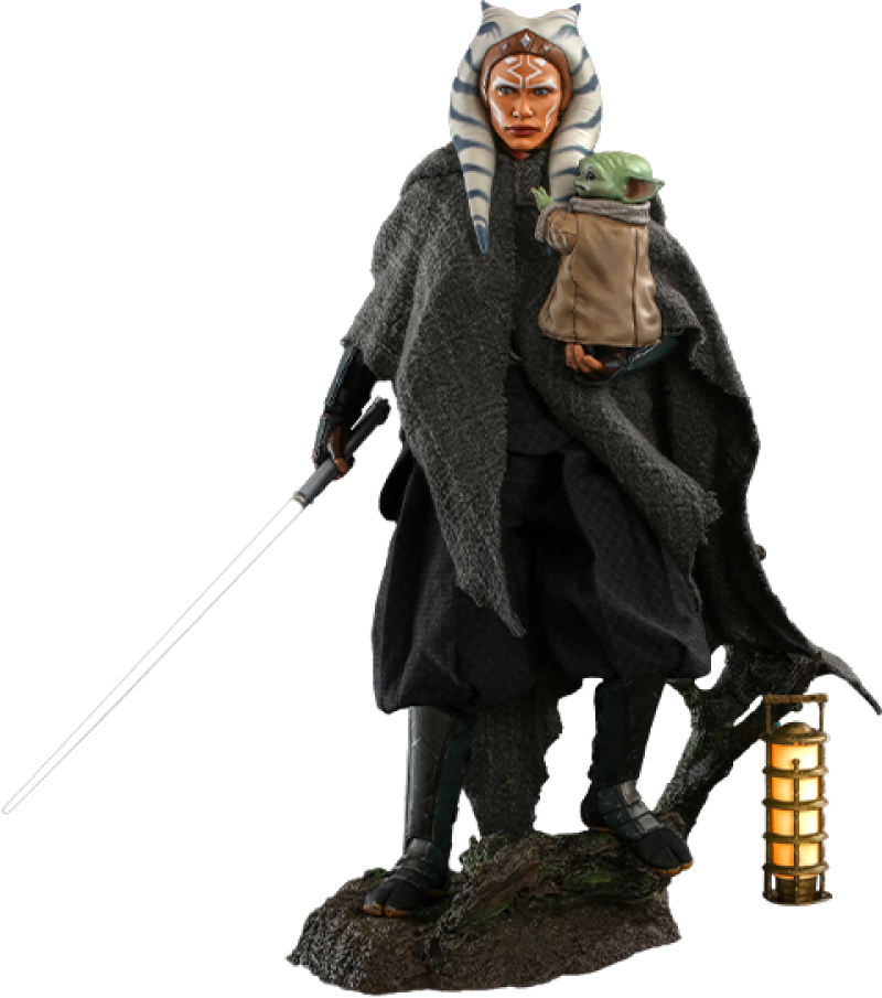 Hot Toys Star Wars: El Mandaloriano - Ahsoka Tano y Grogu Baby Yoda Escala 1/6