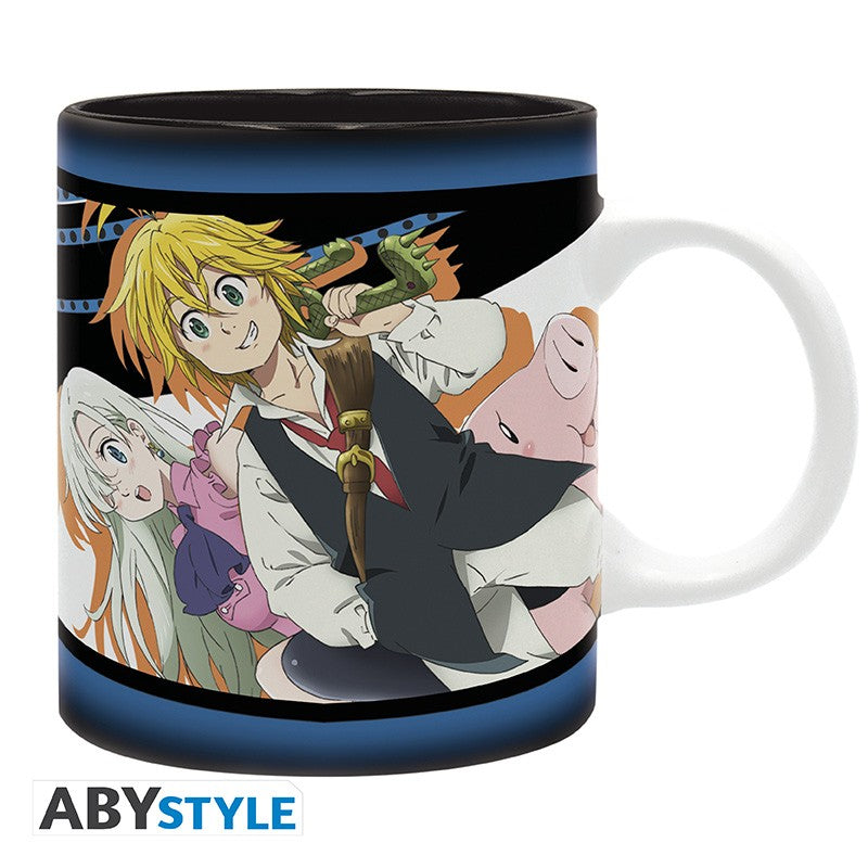 ABYStyle Taza De Ceramica: Los Siete Pecados Capitales - Meliodas, Elizabeth y Hawk 320 ml