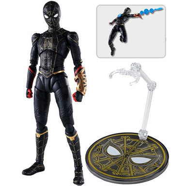 Bandai Tamashii Nations SH Figuarts: Spiderman No Way Home - Spiderman Traje Negro y Dorado Figura de Accion