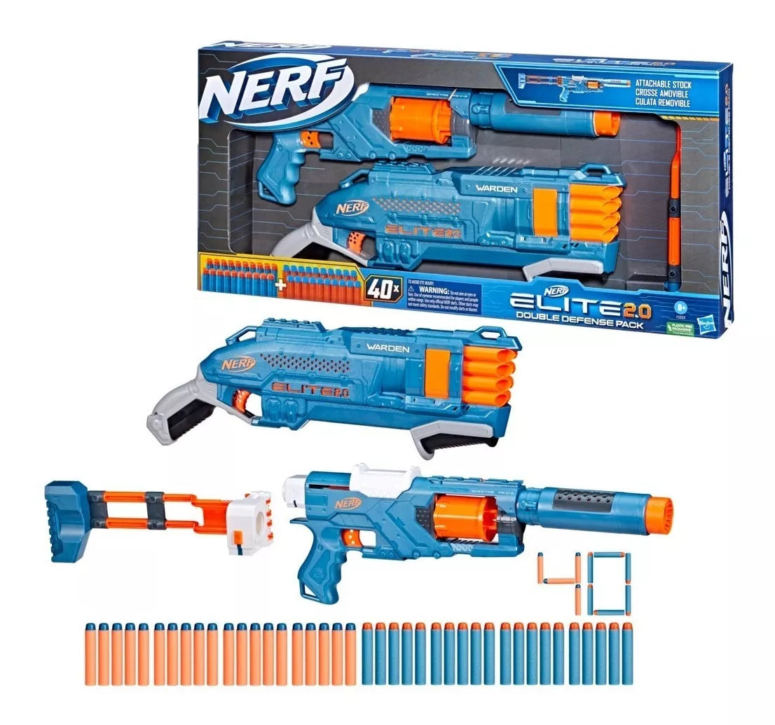 Nerf Elite 2.0: Double Defense Lanzador De Dardos