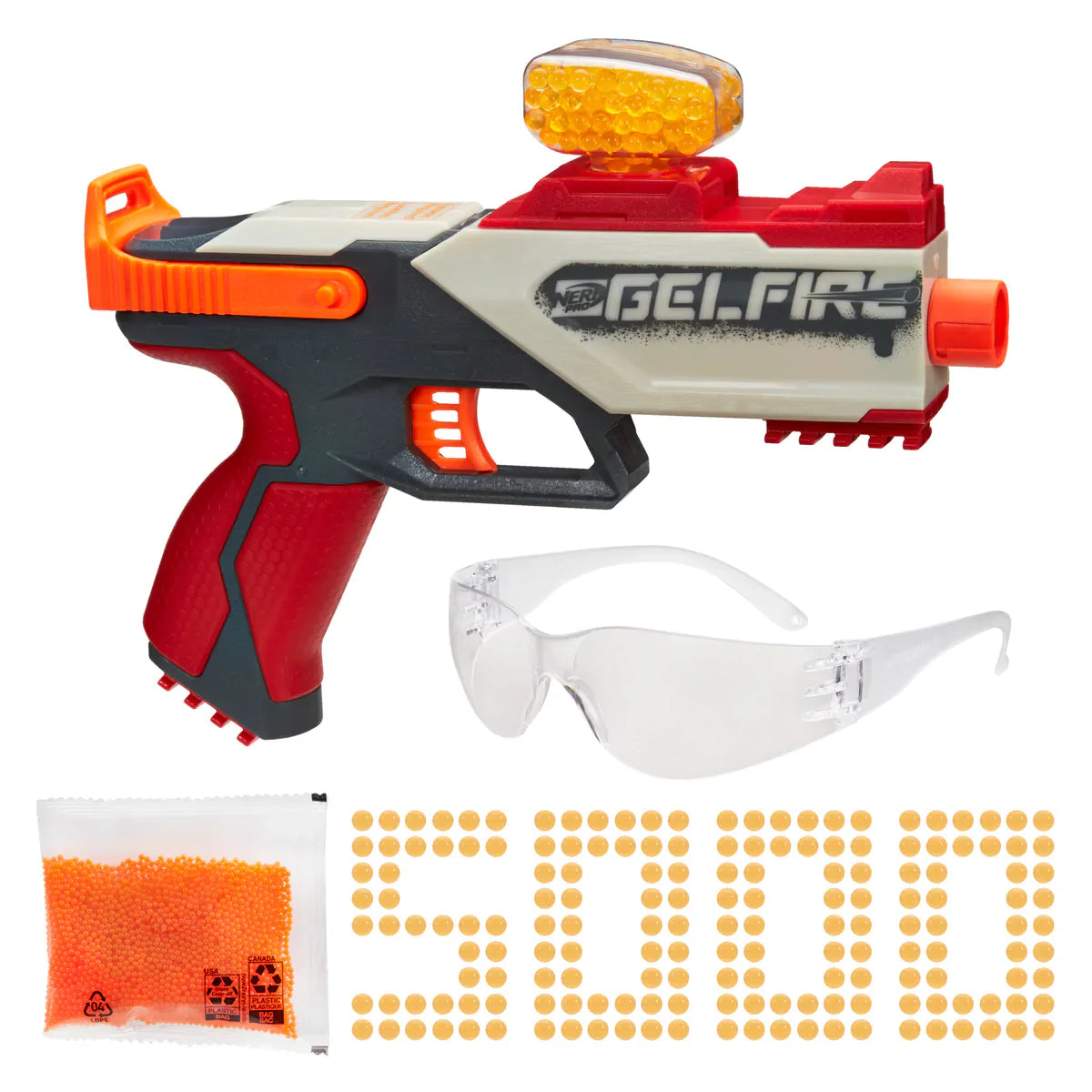 Nerf Pro Gelfire: Legion Blaster Con 5000 Rondas De Gelfire Deshidratadas