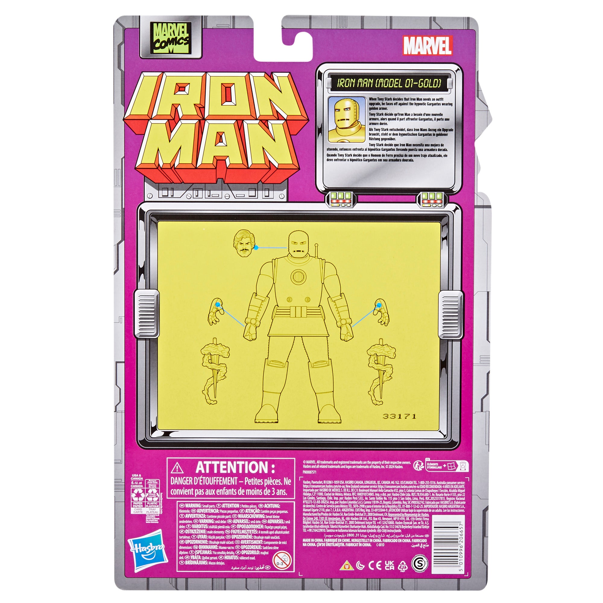 Marvel Legends Classic: Iron Man - Iron Man Modelo 01 Gold