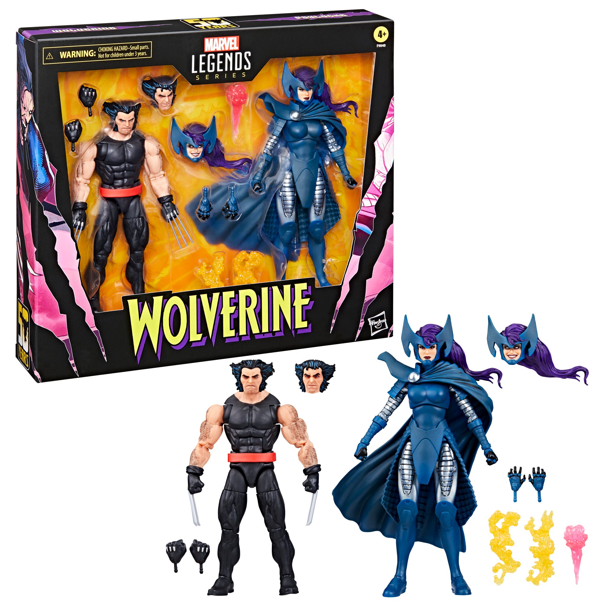 Marvel Legends: X Men Wolverine 50 Aniversario - Wolverine Y Psylocke 2 Pack