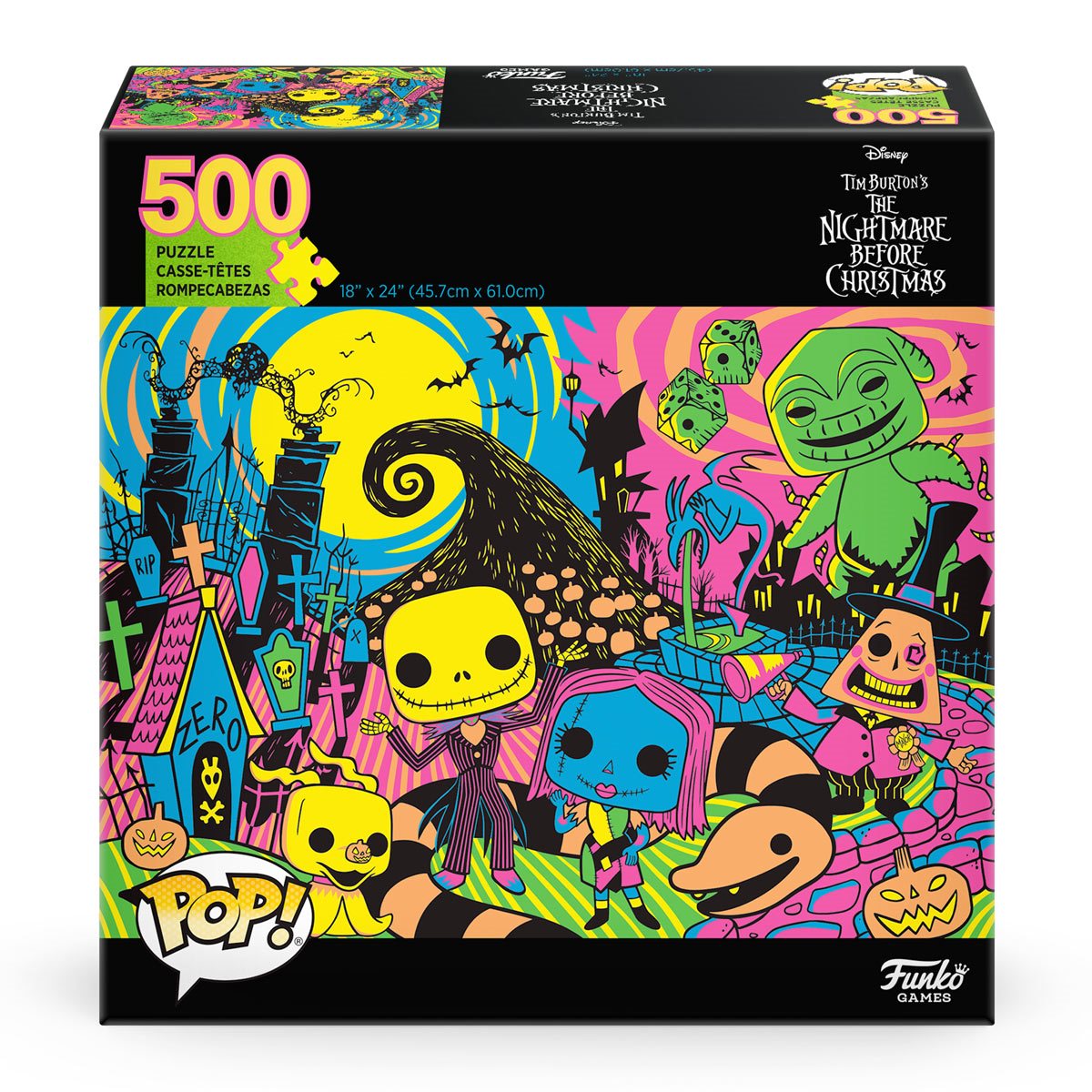 Funko Pop Puzzles: Disney - Mundo De Jack Blacklight 500 Piezas