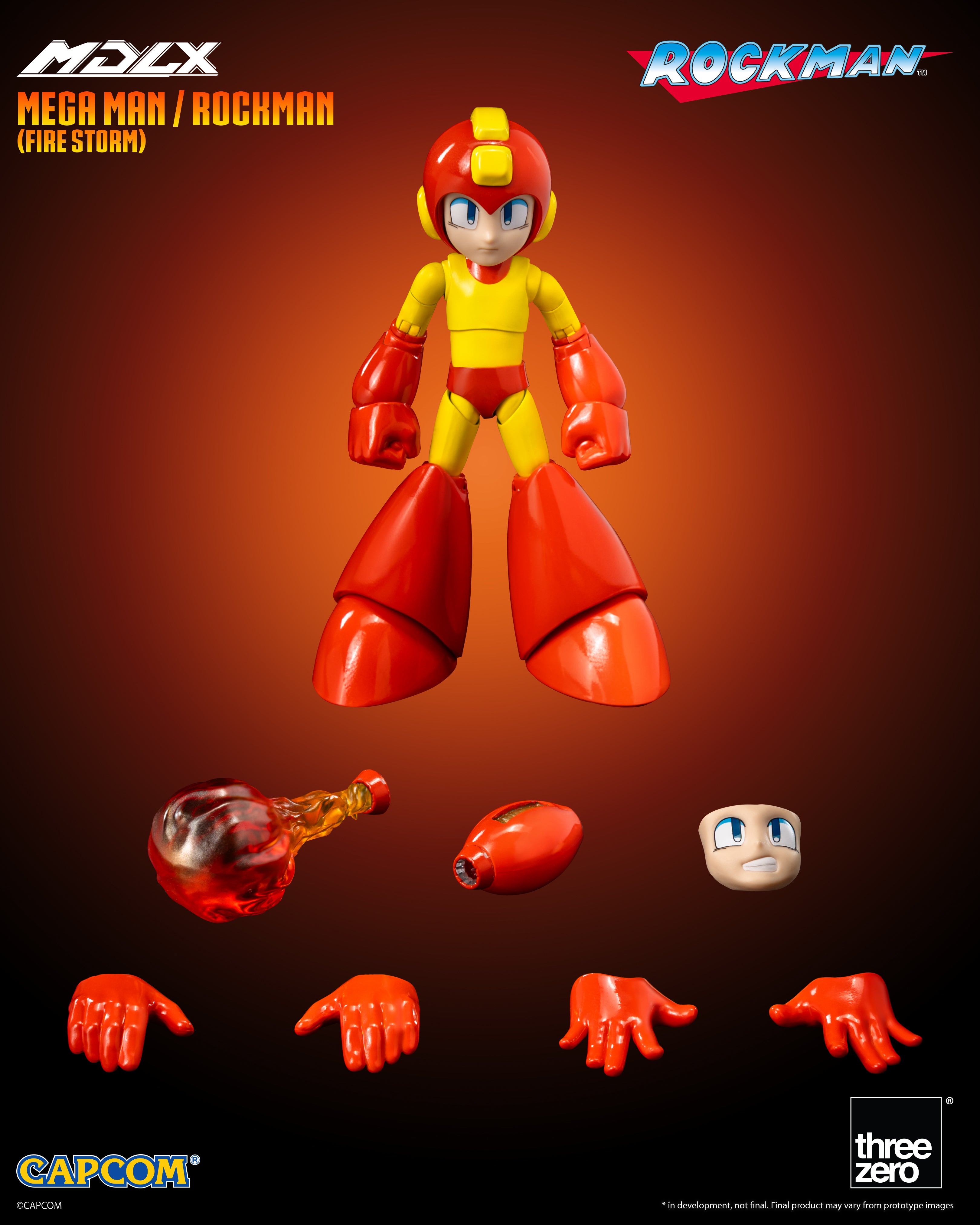 Threezero Mdlx Series: Mega Man - Mega Man Rockman Fire Storm