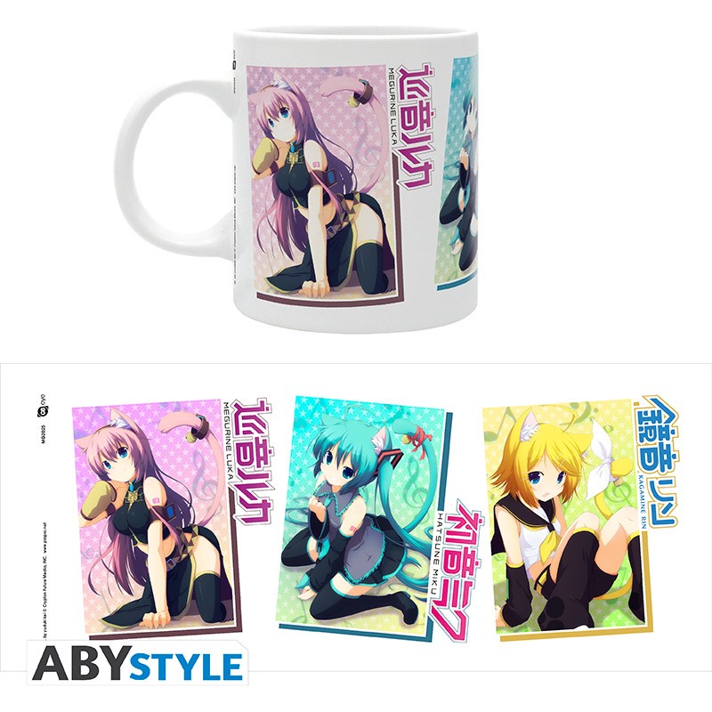 ABYStyle Taza De Ceramica: Vocaloid - Miku, Rin Y Luka Neko 320 ml