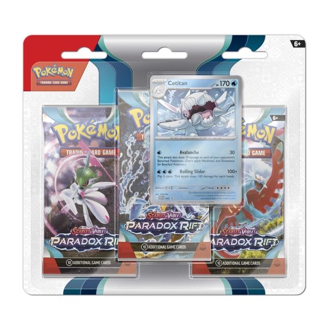 Pokemon TCG Scarlet & Violet: Paradox Rift - 3 Pack Cetitan O Artibax Blister en Ingles