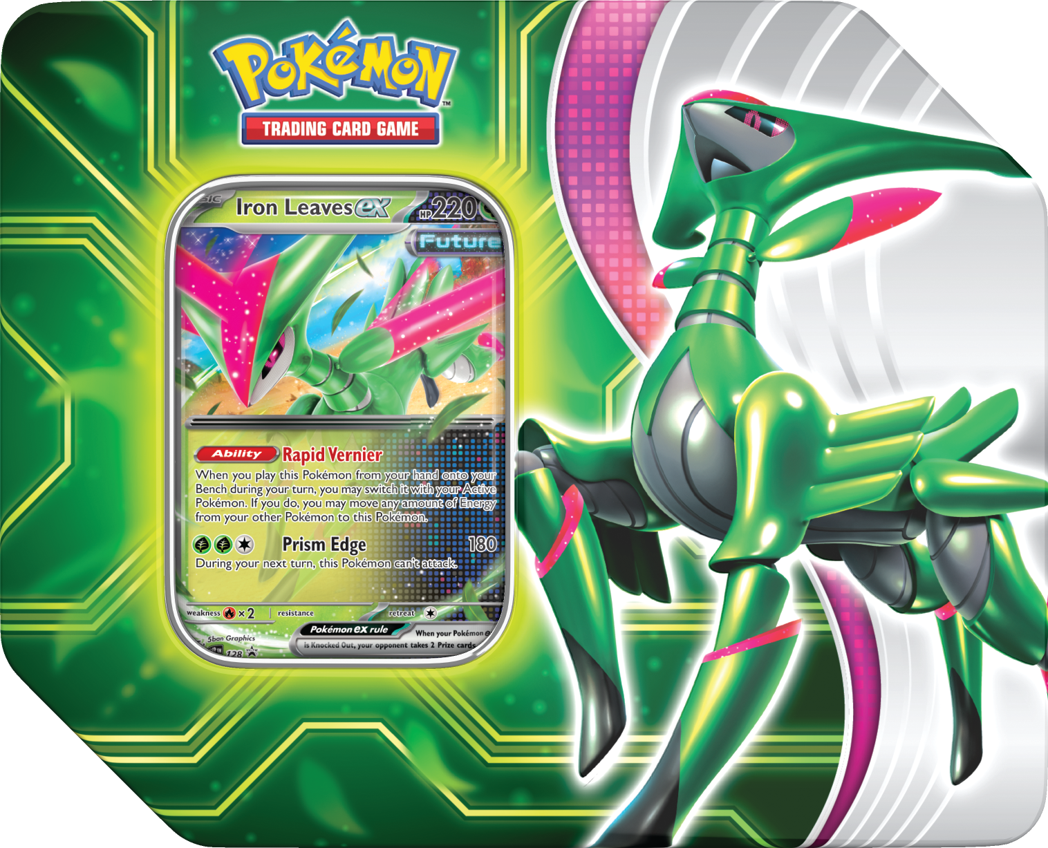 Pokemon TCG Scarlet & Violet: Paradox Rift - Clash Tin Iron Leaves o Walking Wake En Ingles Surtido