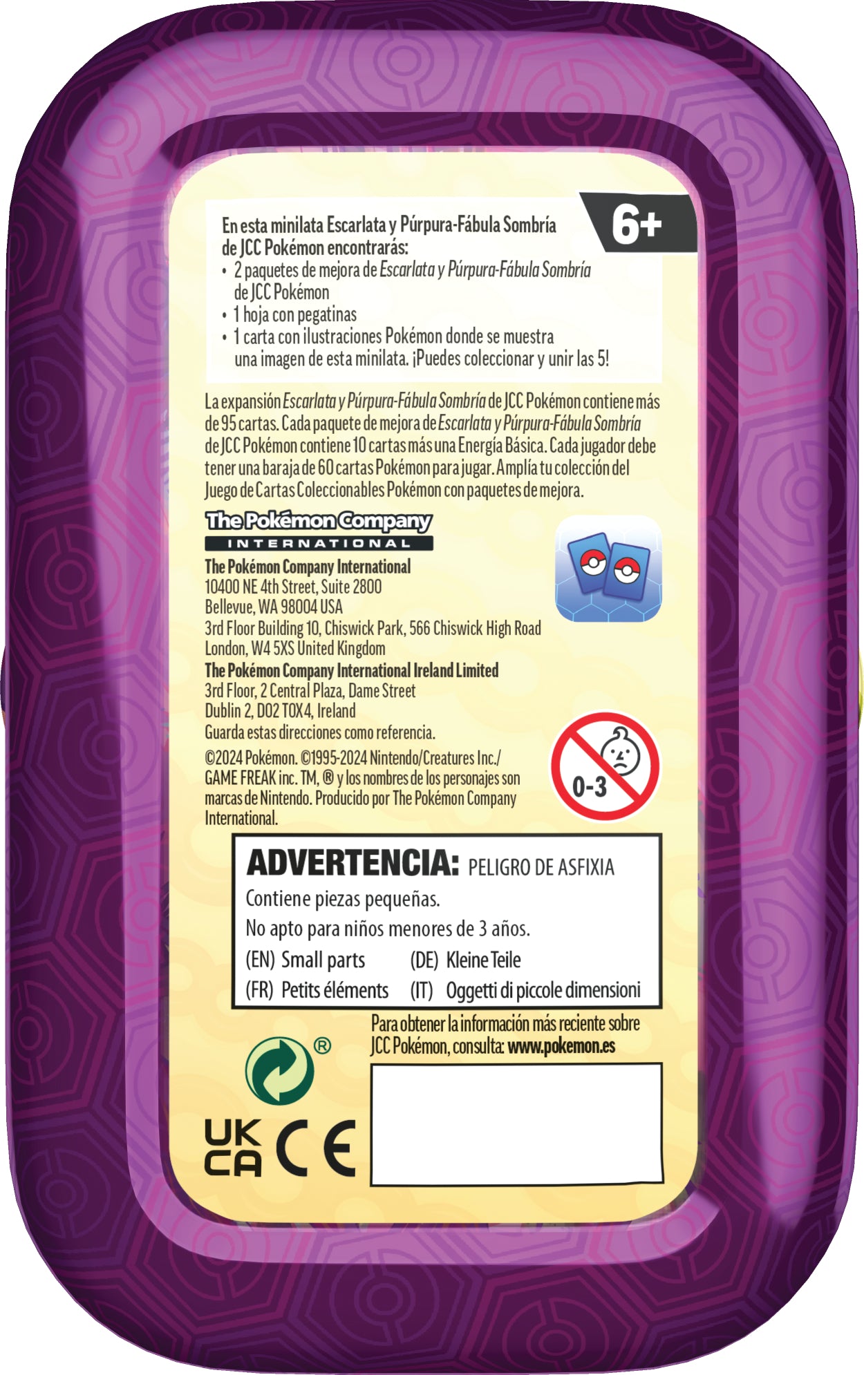 Pokemon TCG Escarlata y Purpura: Fabula Sombria - Mini Tin Aleatoria En Español