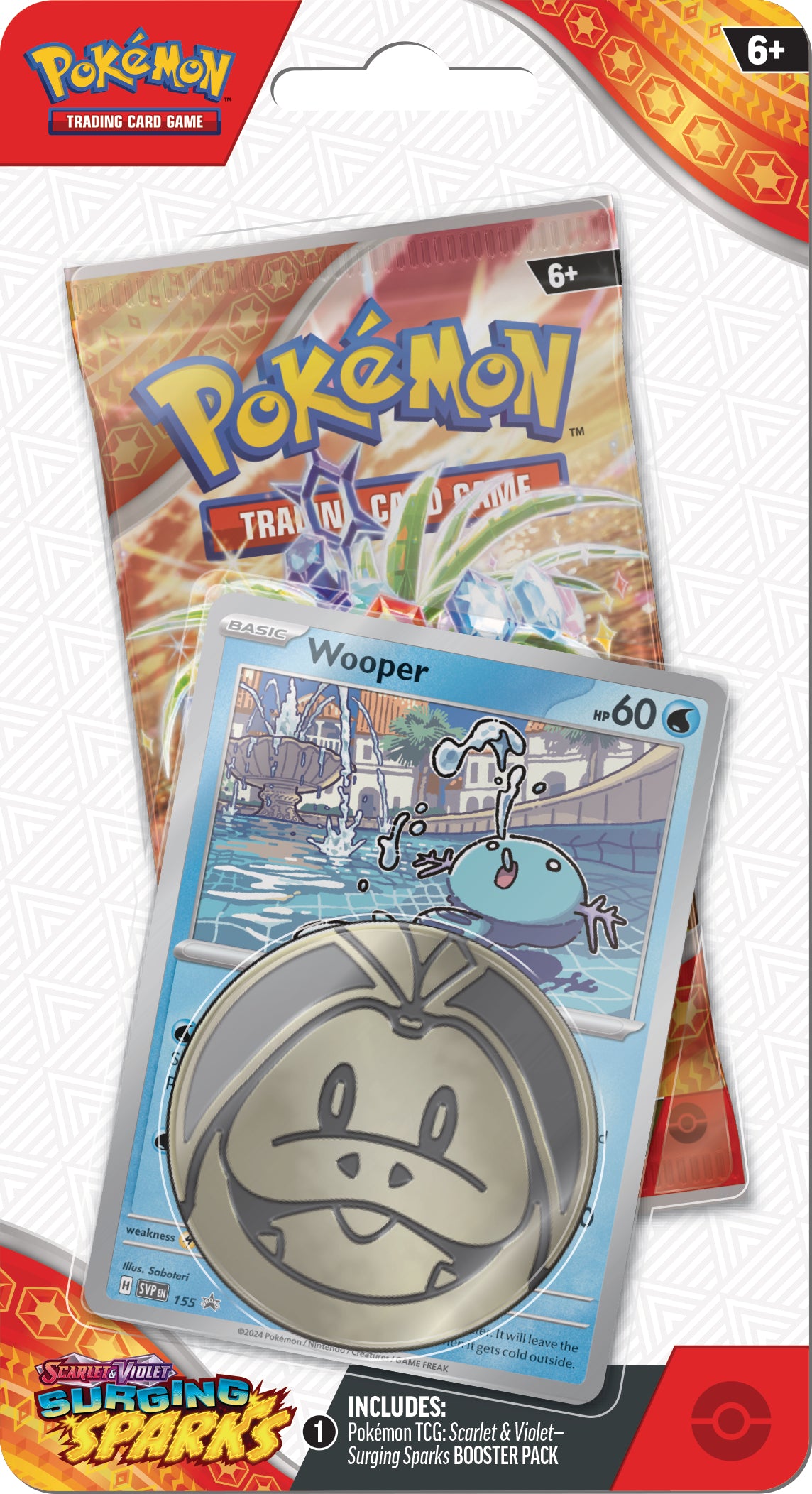 Pokemon TCG: Scarlet & Violet - Surging Sparks - Checklane Blister Pachirisu o Wooper En Ingles