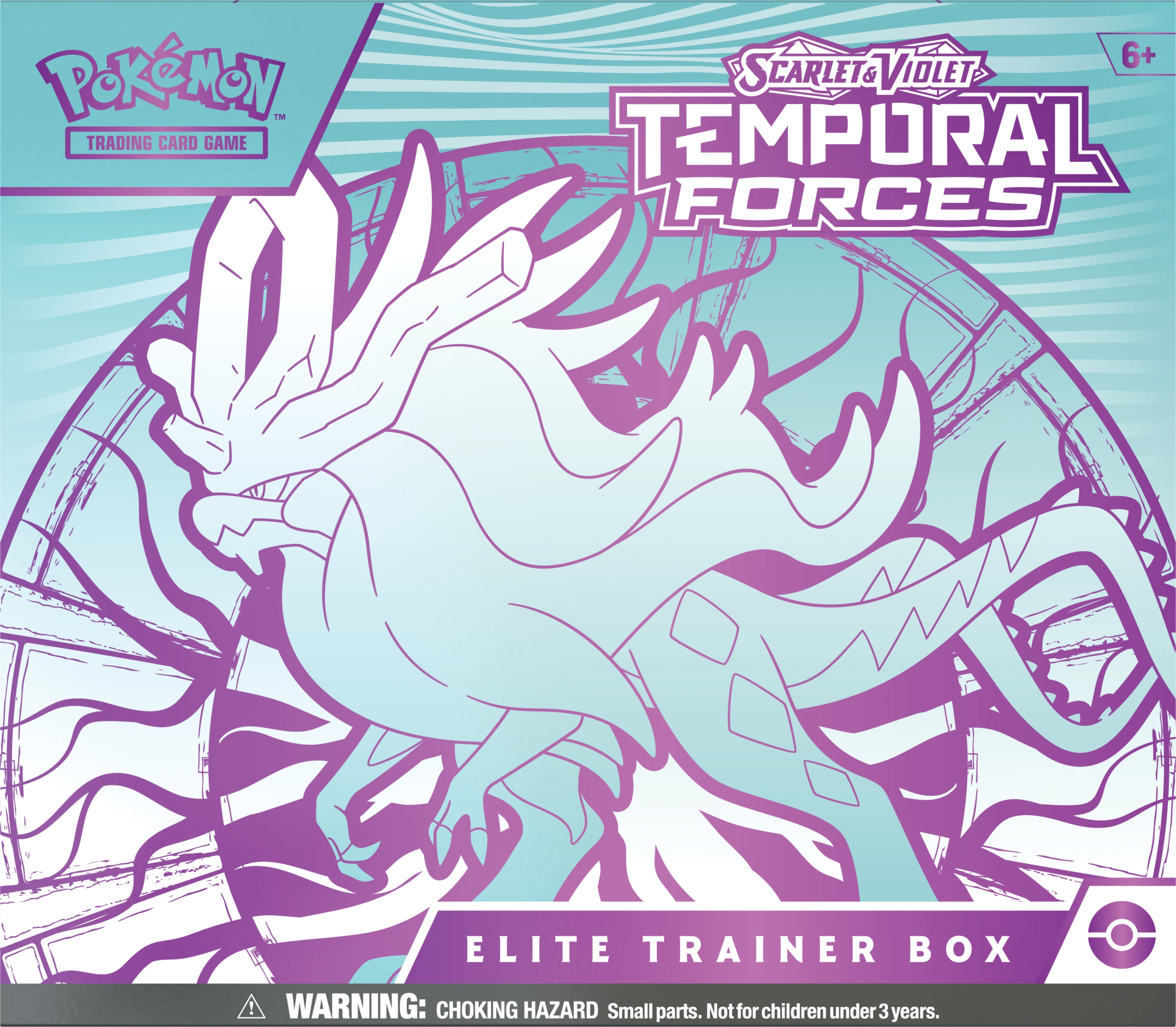 Pokemon TCG Scarlet & Violet: Temporal Forces - Elite Trainer Box Walking Wake o Iron Leaves En Ingles Surtido