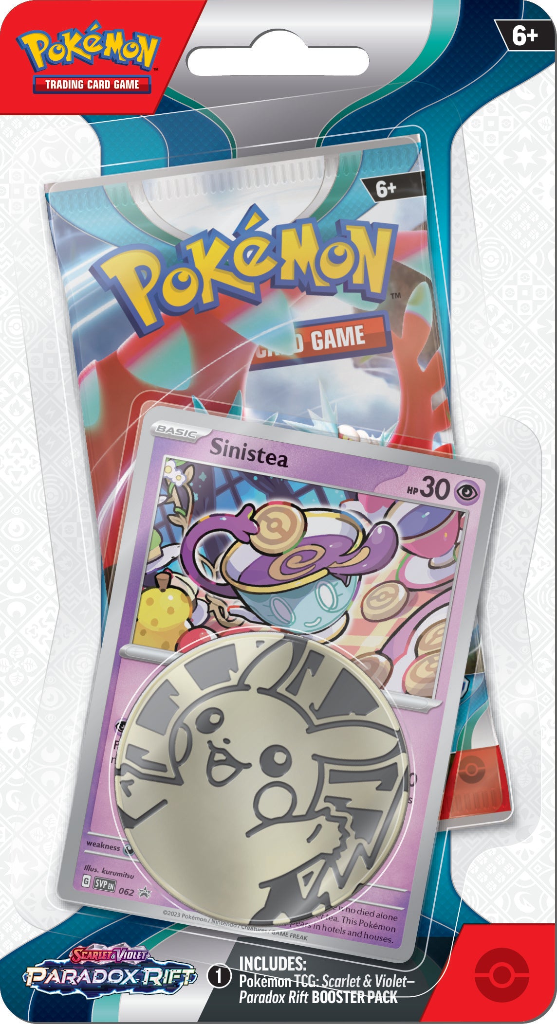 Pokemon TCG Scarlet & Violet: Paradox Rift - Checklane Blister Pineco - Sinistea en Ingles