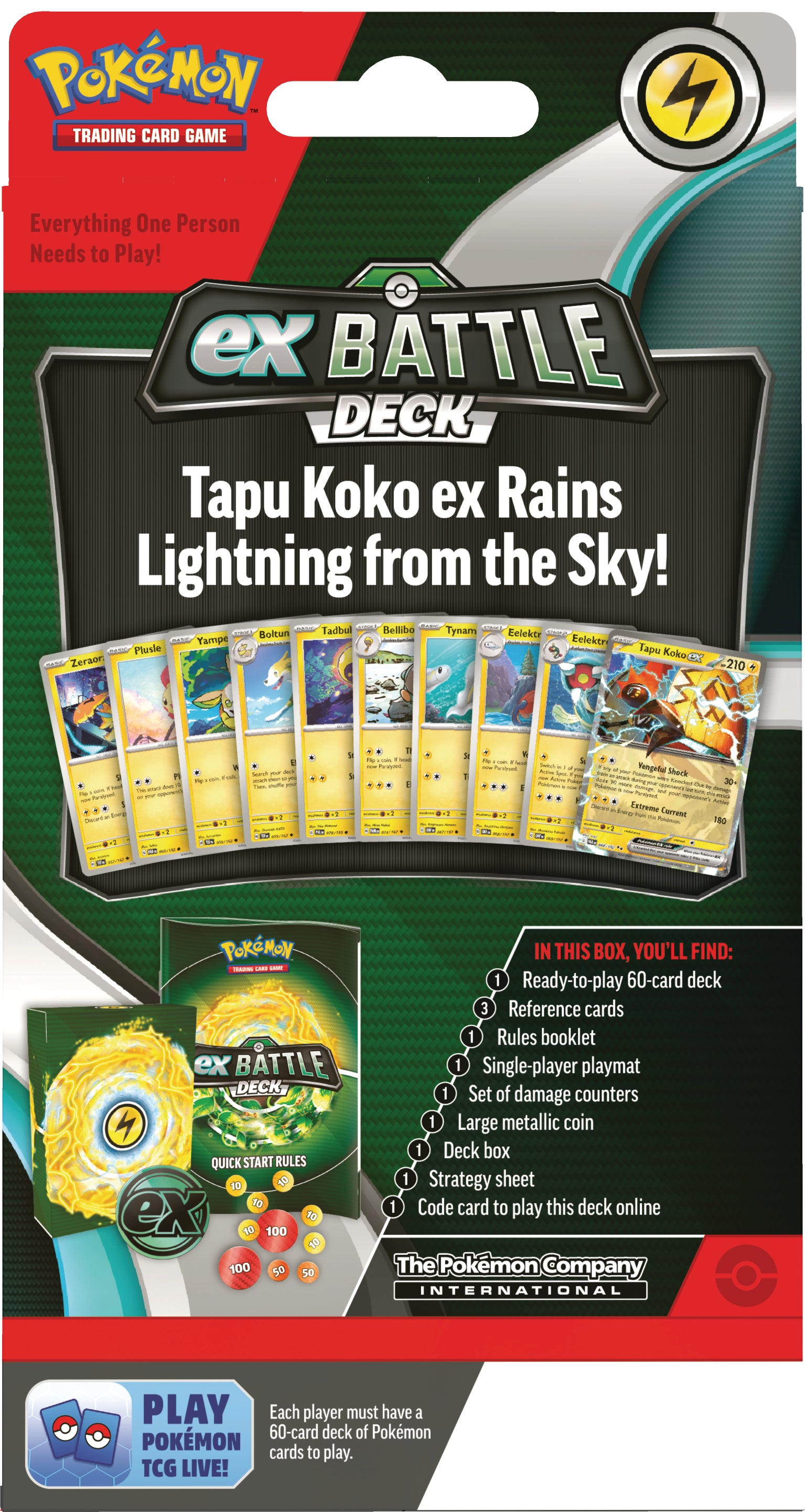 Pokemon TCG: Tapu Koko ex o Ferroverdor ex Battle Deck En Español Surtido