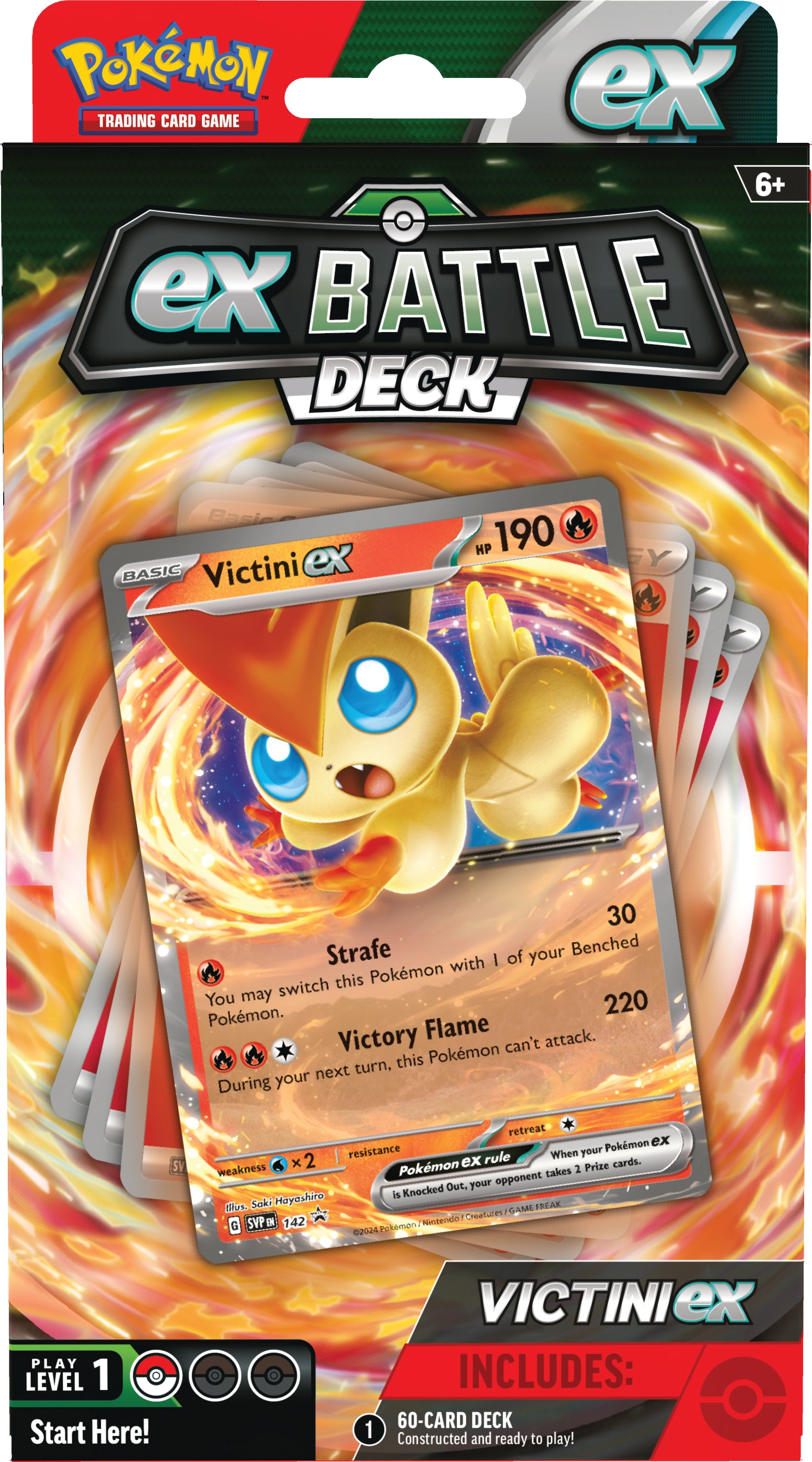 Pokemon TCG: Miraidon ex o Victini ex Battle Deck En Español Surtido