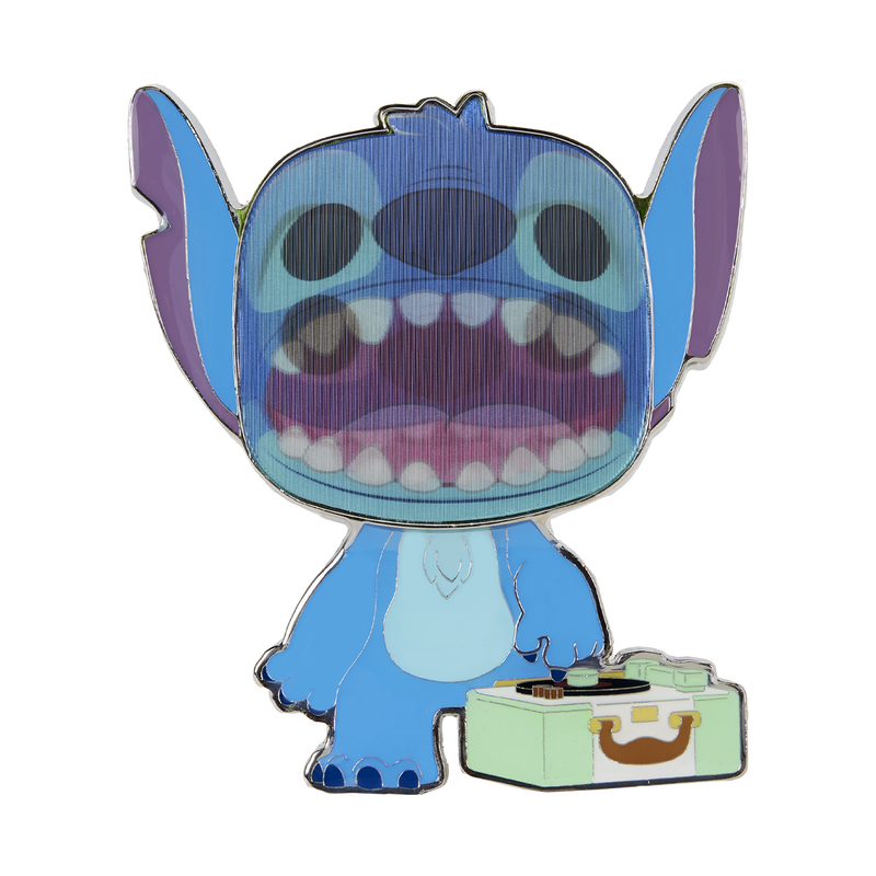 Funko Pop Pin: Disney Lilo y Stitch - Stitch Con Tocadiscos Pin Esmaltado