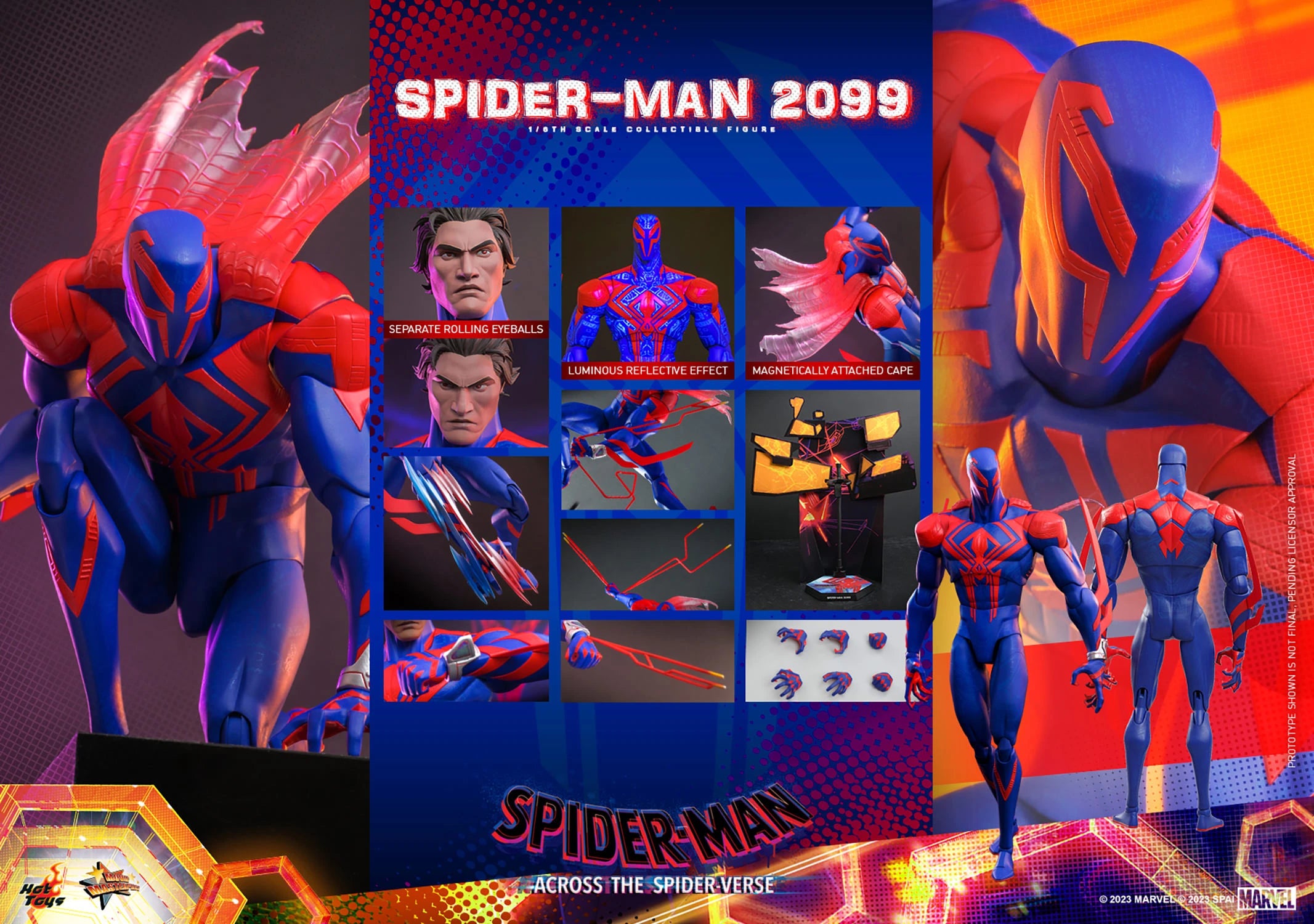 Hot Toys Movie Masterpiece Series: Marvel SpiderMan Across The Spider Verse - SpiderMan 2099 Escala 1/6