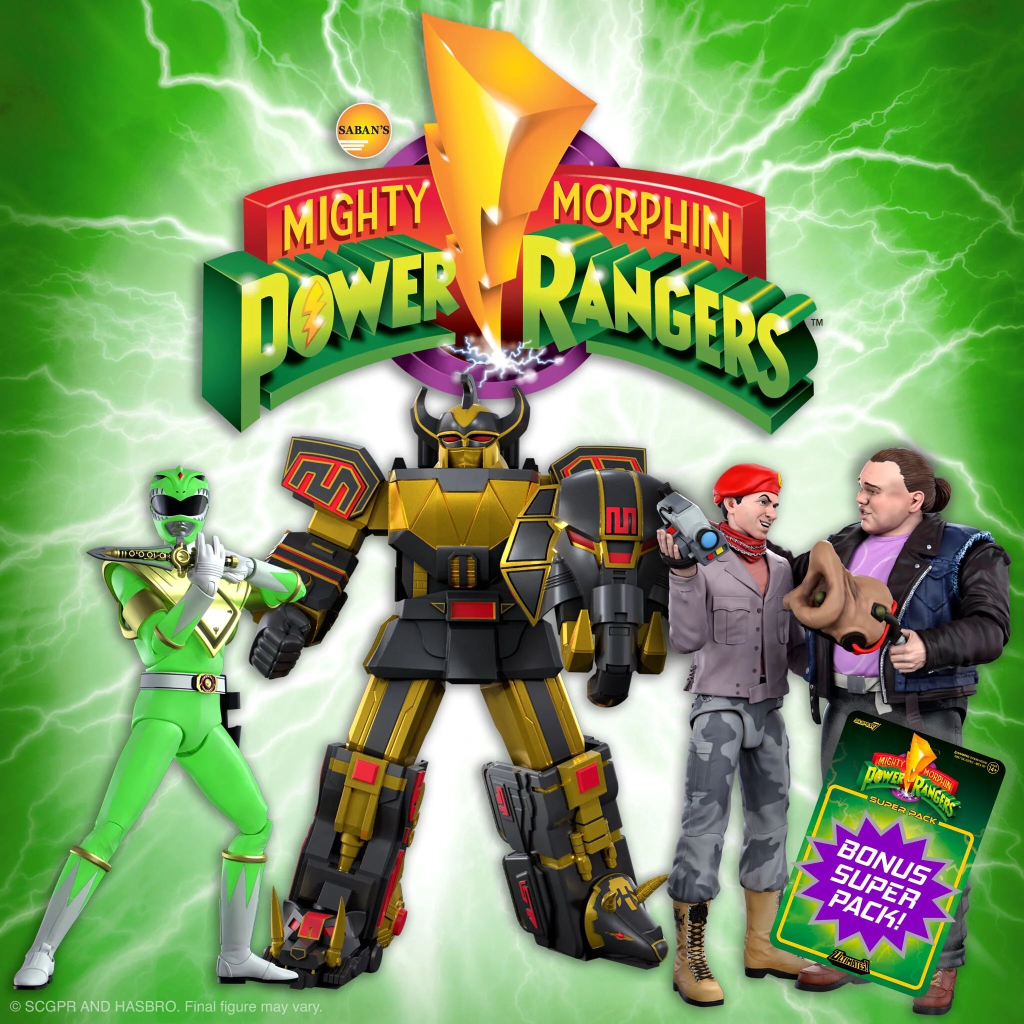 Super7 Ultimates: Mighty Morphin Power Rangers - Megazord Negro y Dorado