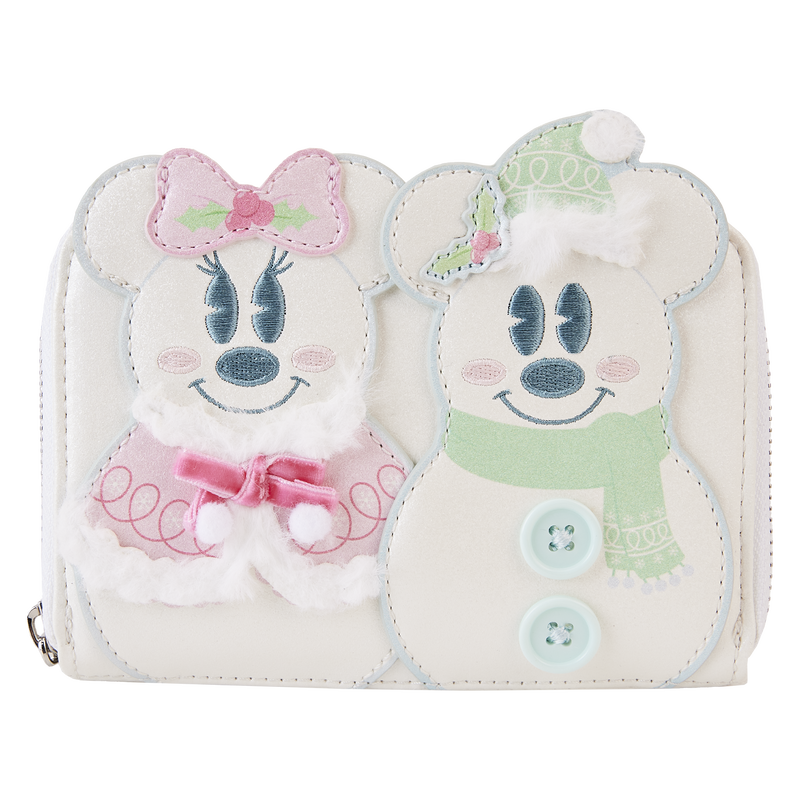 Loungefly X Disney: Mickey Mouse - Minnie y Mickey Mu√±ecos De Nieve Cartera