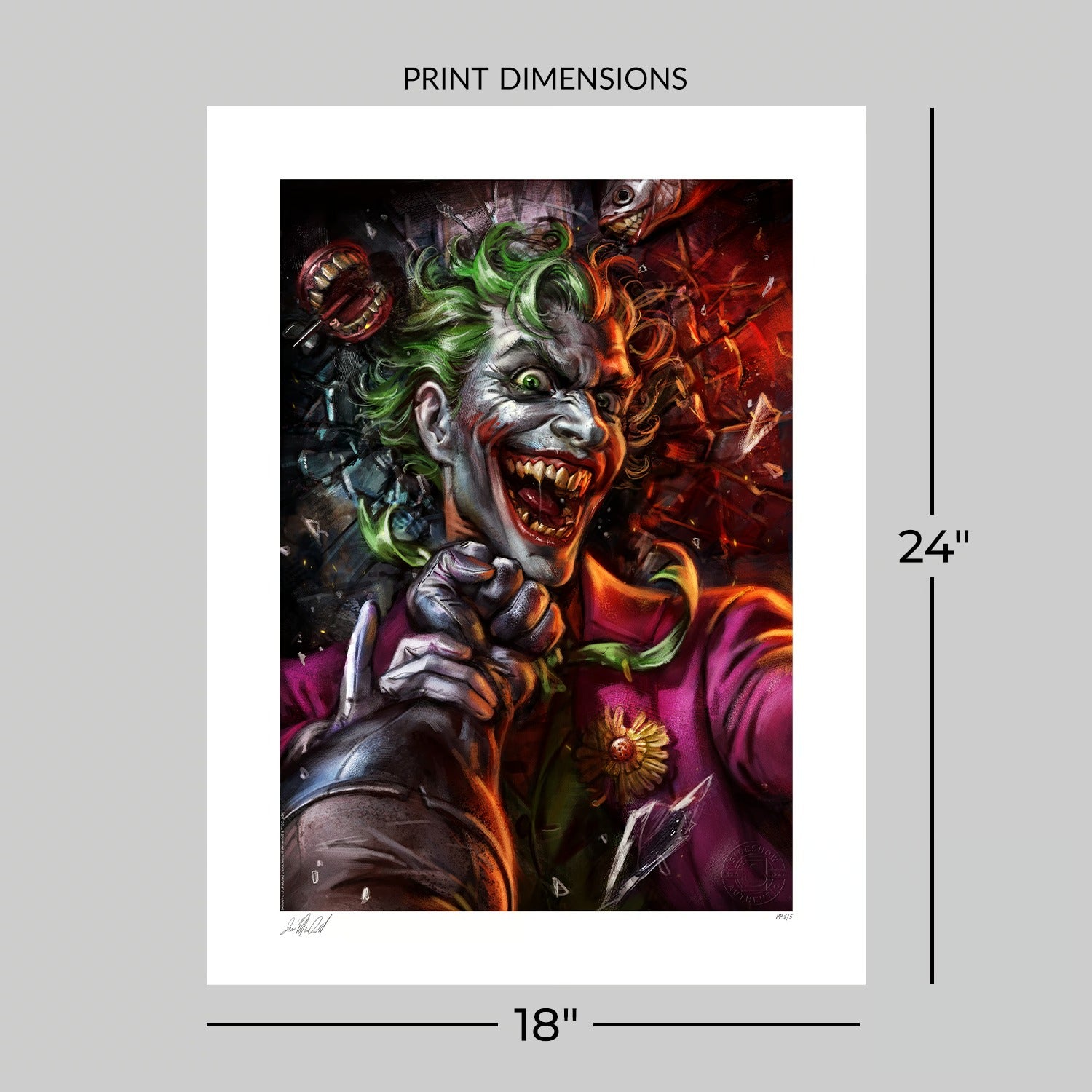 Sideshow Art Print: DC Comics - Joker vs Batman Eternal Enemies Litografia