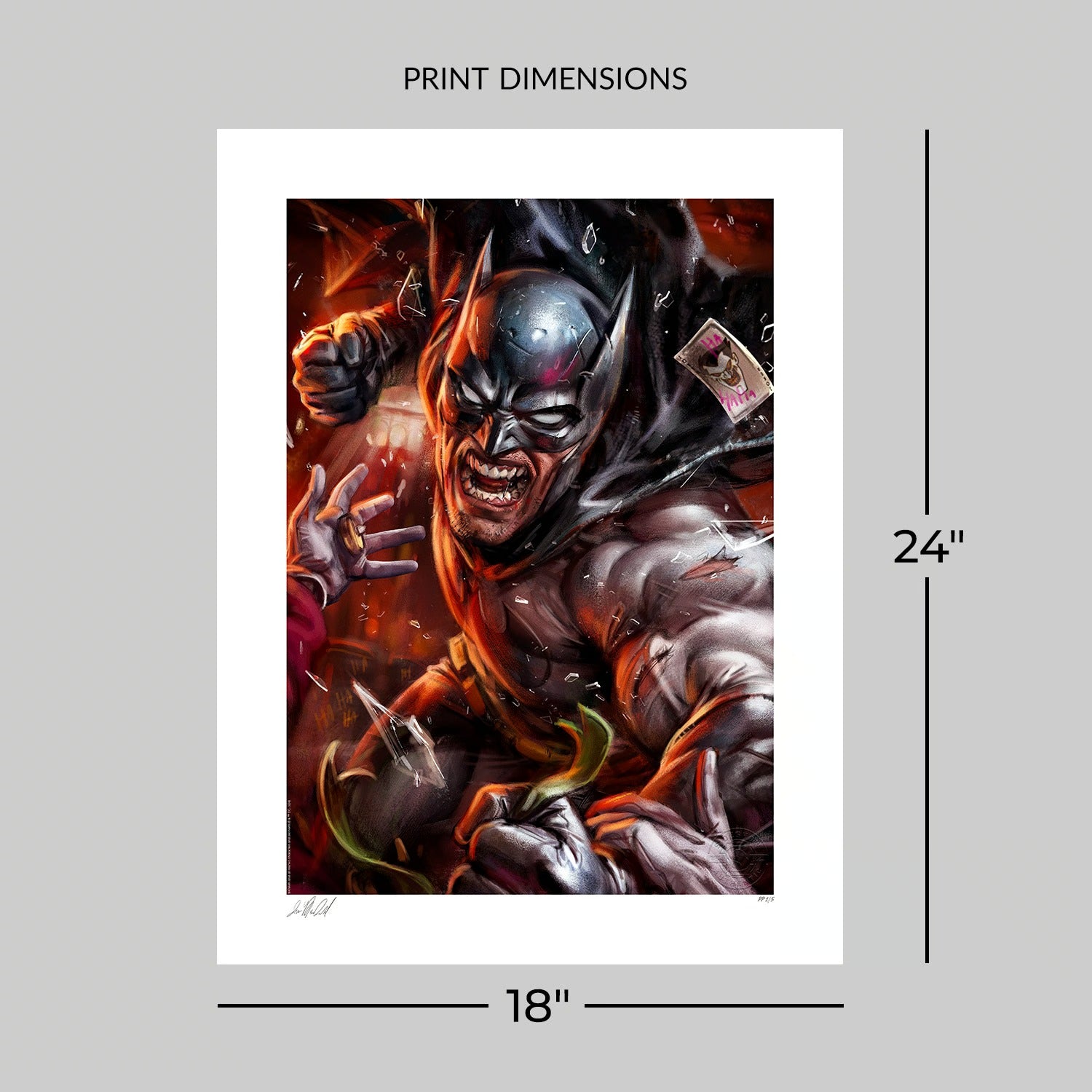 Sideshow Art Print: DC Comics - Batman vs The Joker Eternal Enemies Litografia